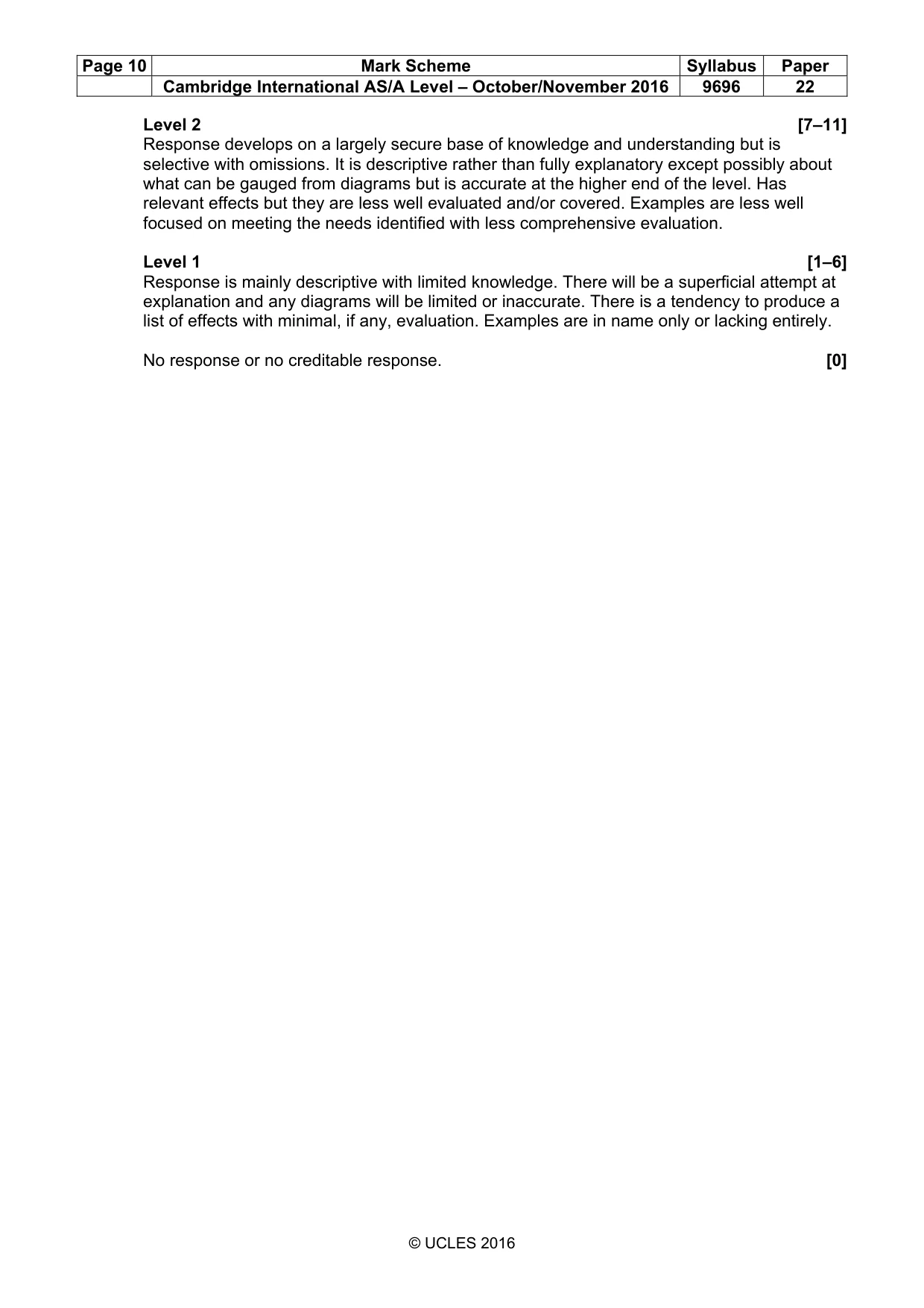 Mark scheme, page 10 of 13