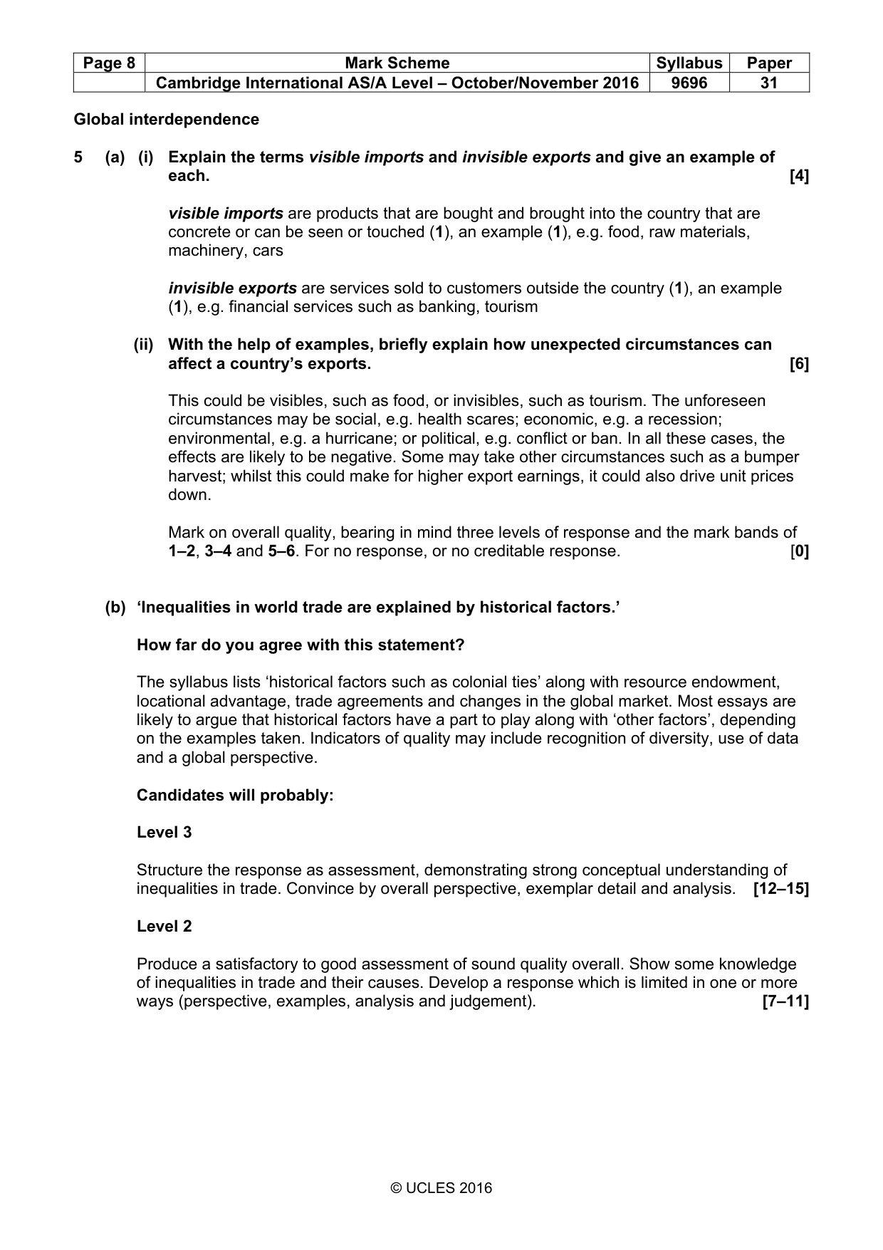 Mark scheme, page 8 of 13