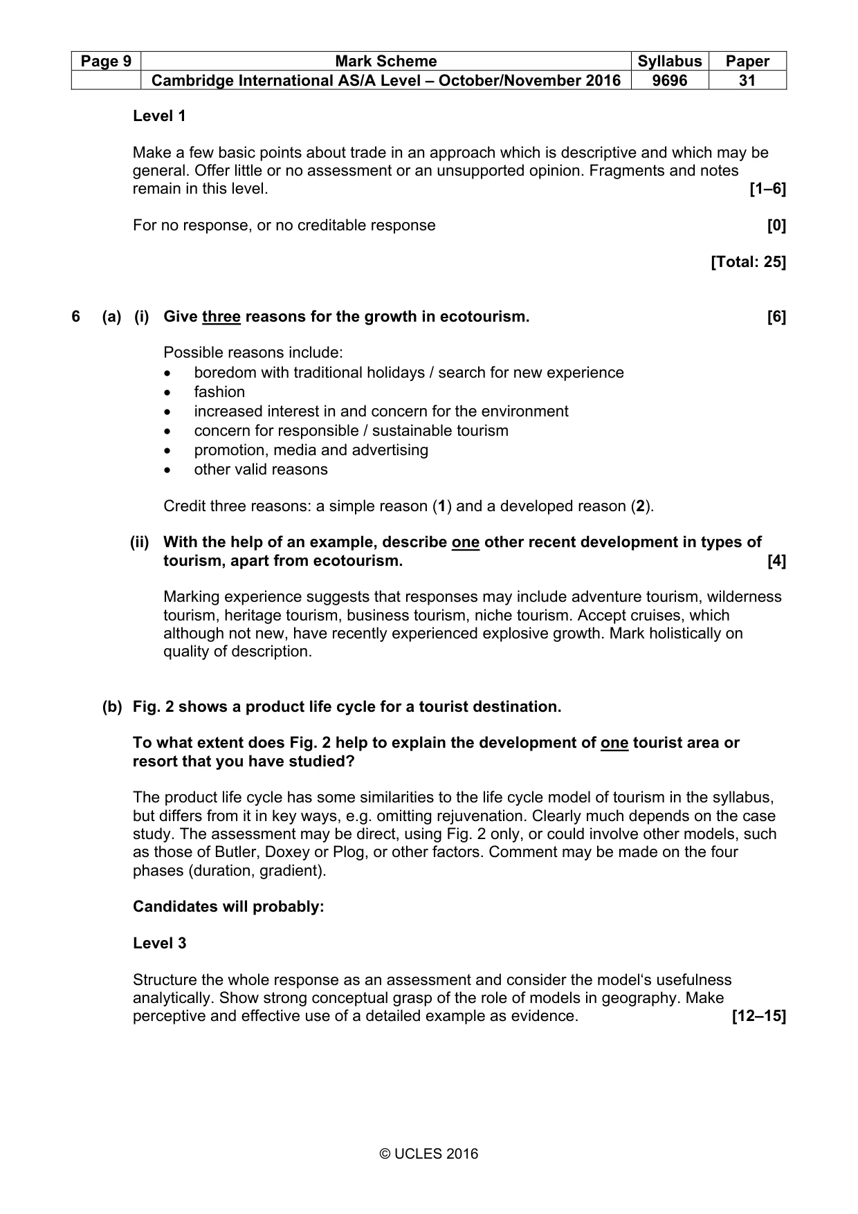 Mark scheme, page 9 of 13