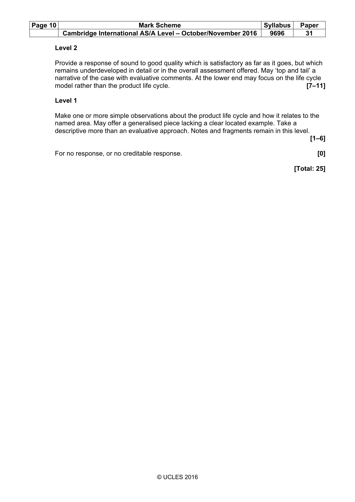 Mark scheme, page 10 of 13