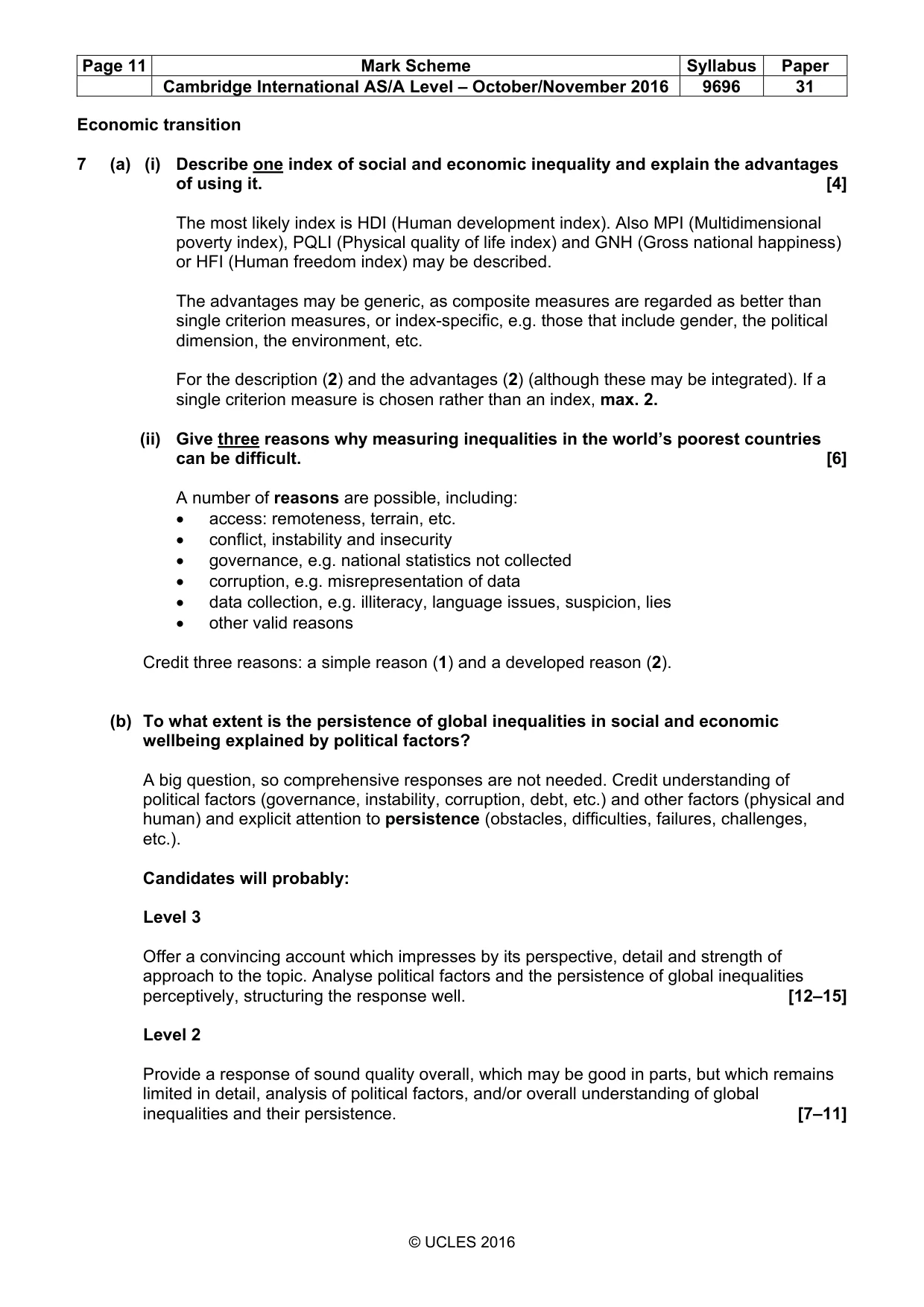 Mark scheme, page 11 of 13