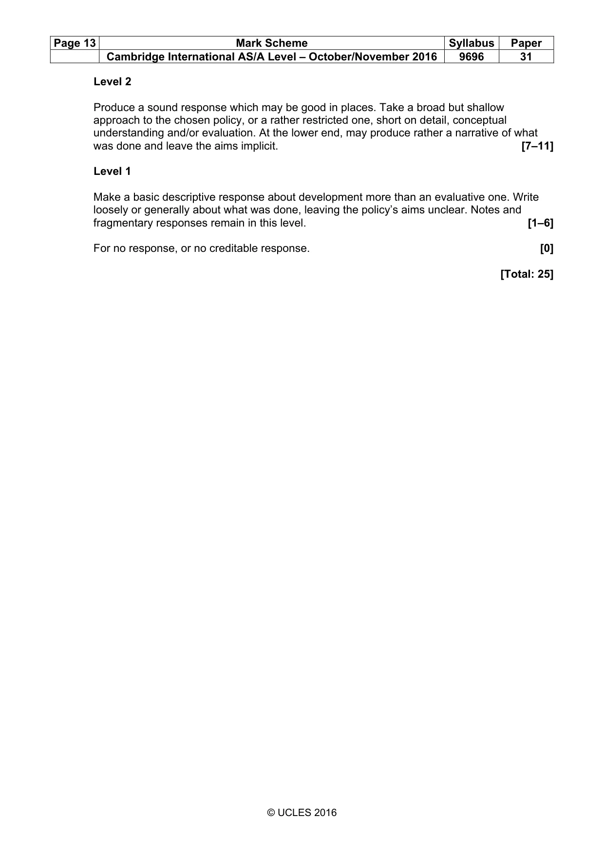 Mark scheme, page 13 of 13