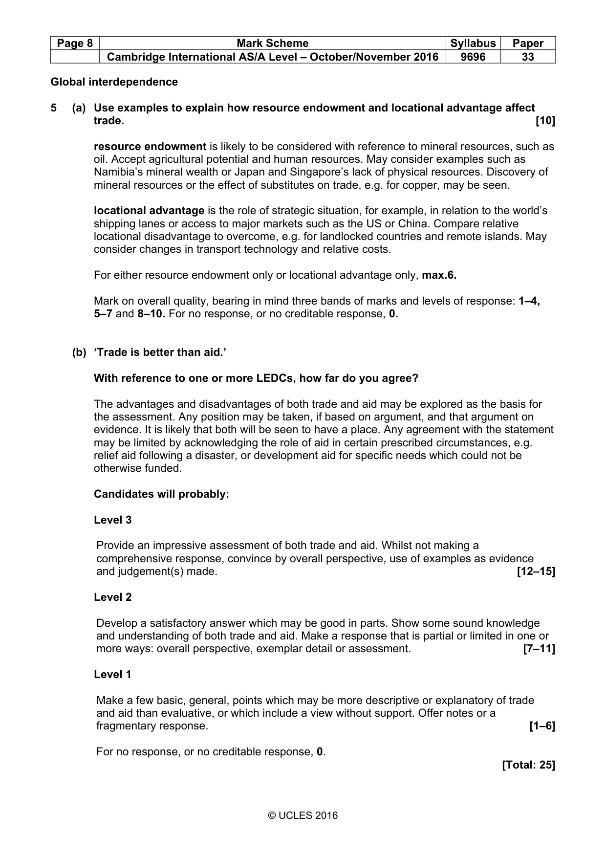 Mark scheme, page 8 of 13