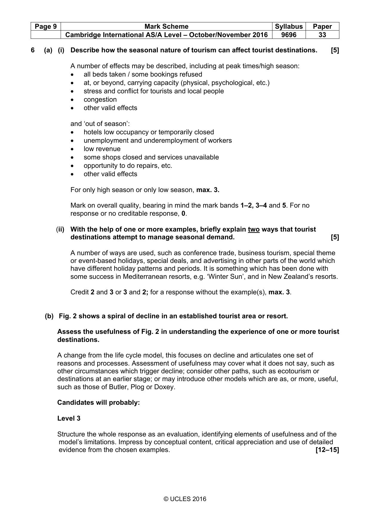 Mark scheme, page 9 of 13