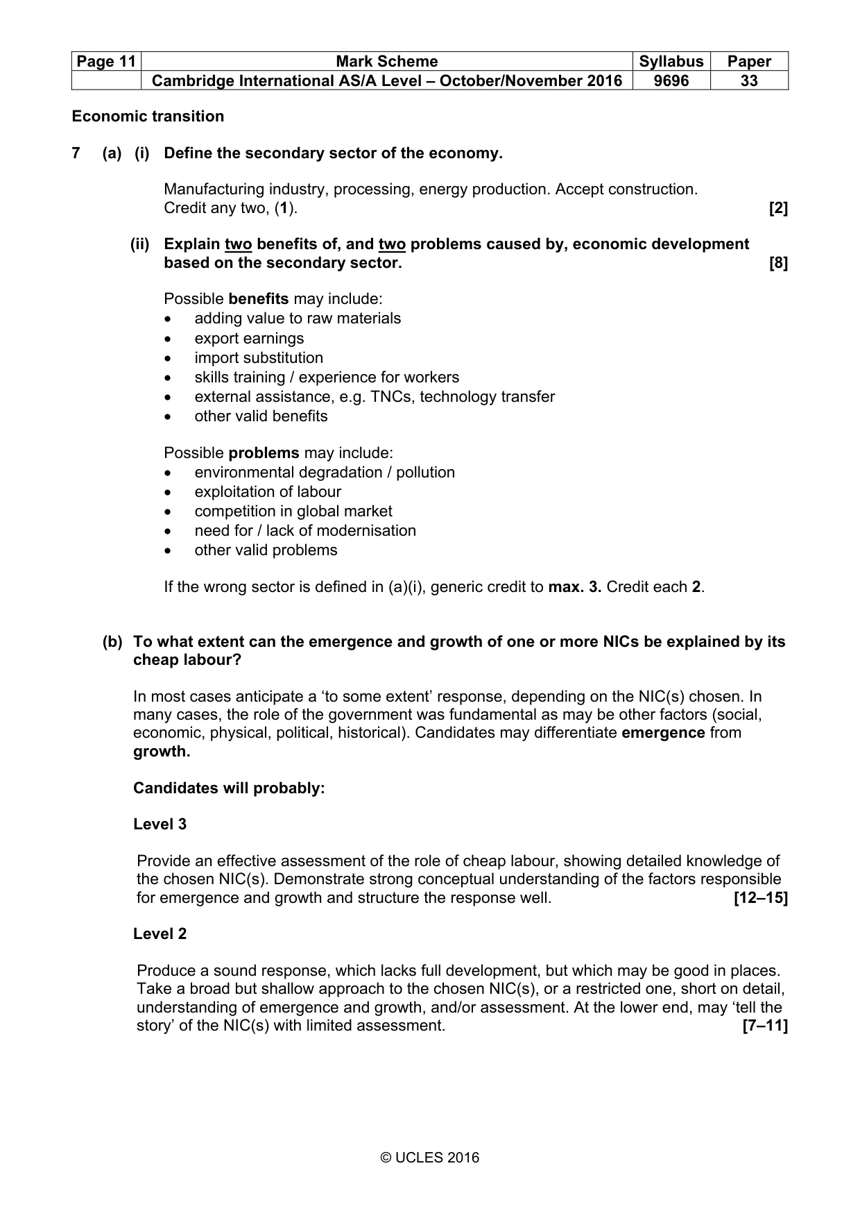 Mark scheme, page 11 of 13