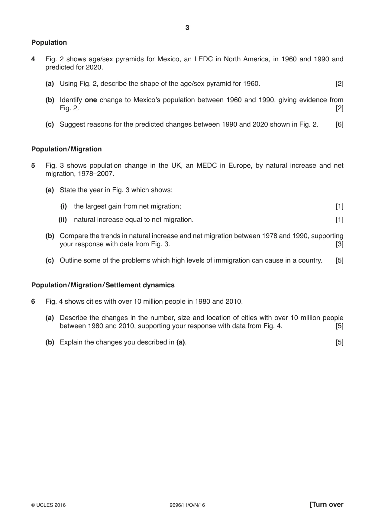 Cambridge A Level Geography 9696 2016 Oct/Nov Paper 1 · Variant 1 question paper, page 3 of 8