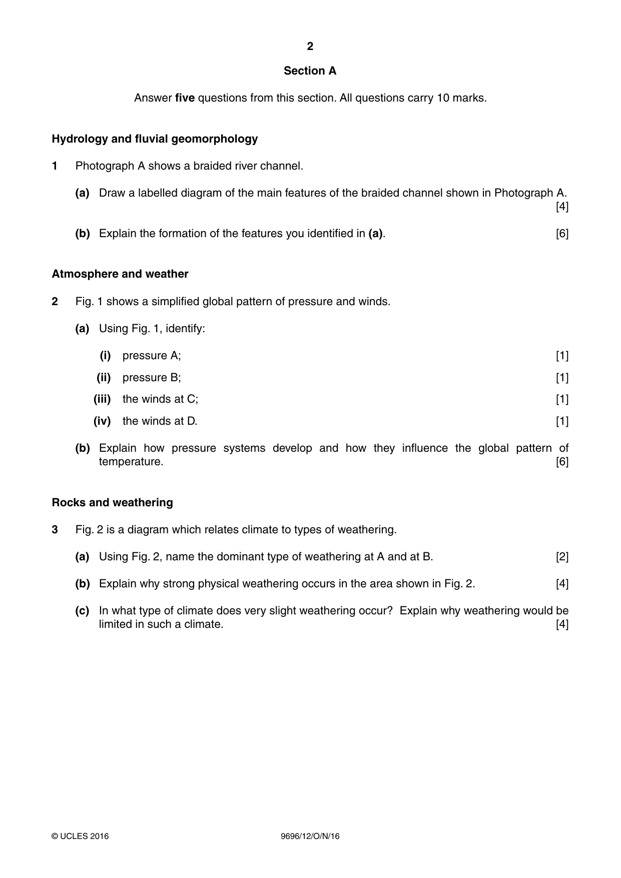 Cambridge A Level Geography 9696 2016 Oct/Nov Paper 1 · Variant 2 question paper, page 2 of 8