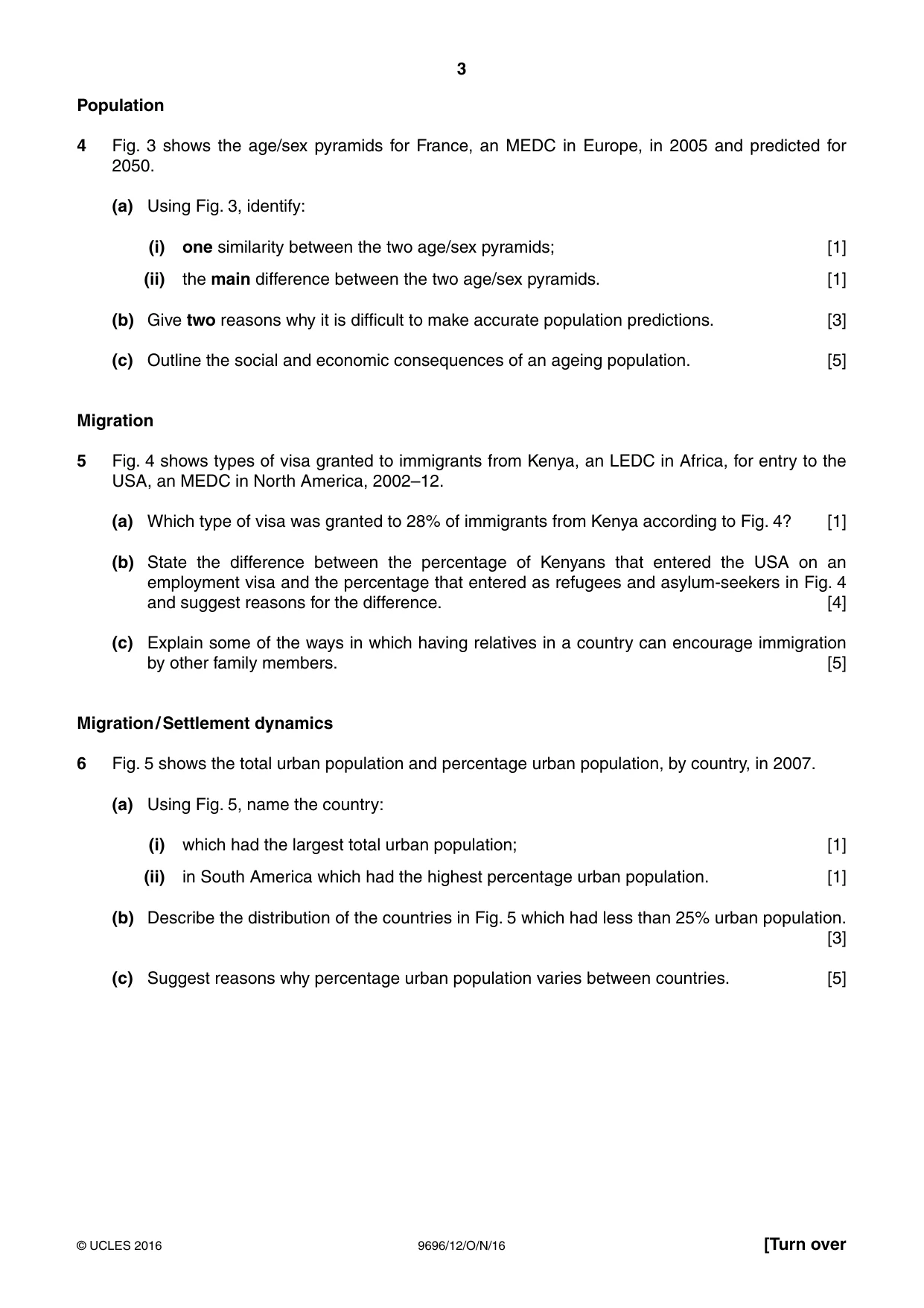 Cambridge A Level Geography 9696 2016 Oct/Nov Paper 1 · Variant 2 question paper, page 3 of 8