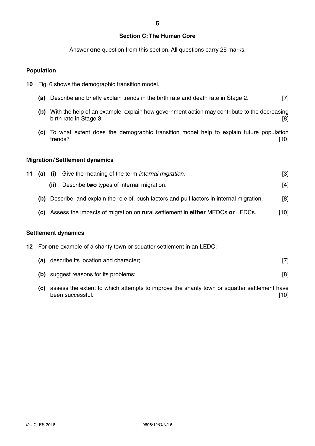 Cambridge A Level Geography 9696 2016 Oct/Nov Paper 1 · Variant 2 question paper, page 5 of 8