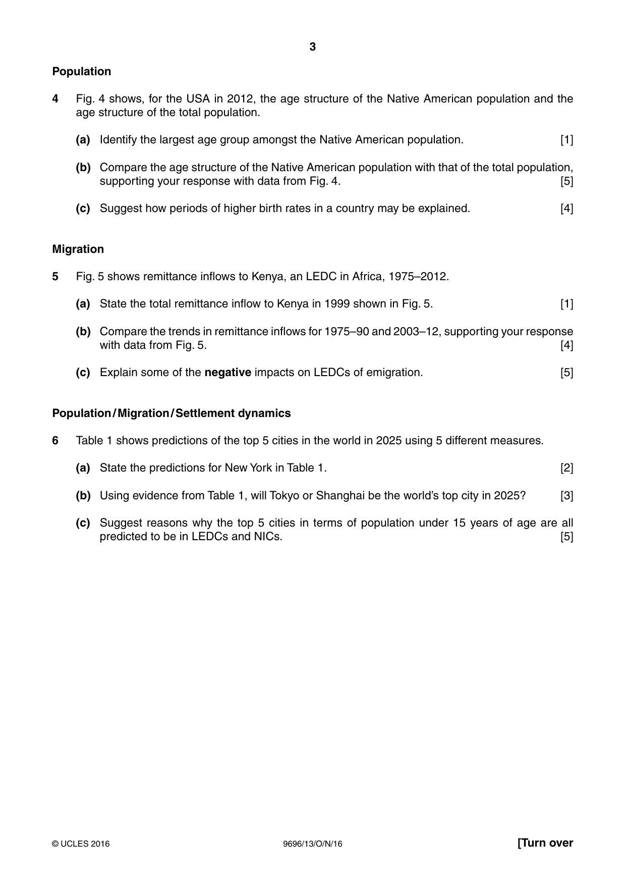 Cambridge A Level Geography 9696 2016 Oct/Nov Paper 1 · Variant 3 question paper, page 3 of 8