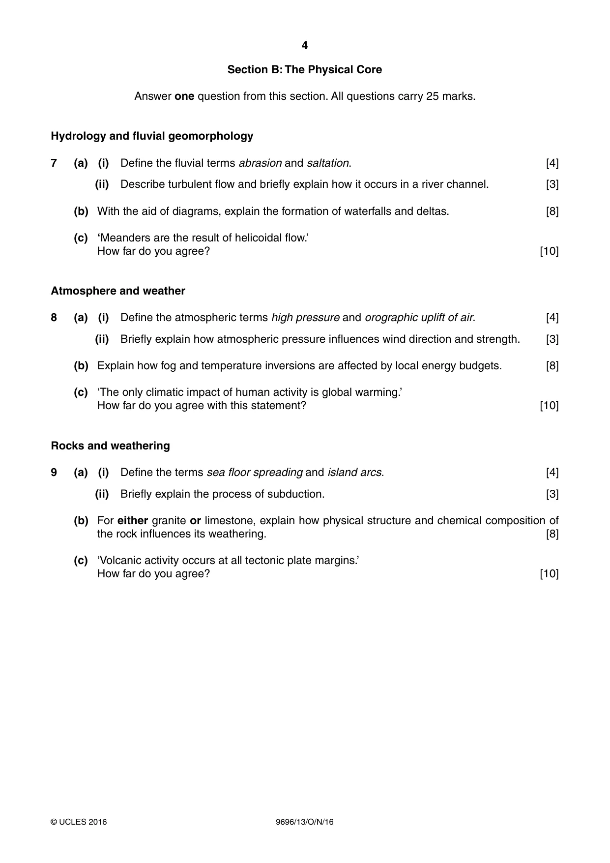 Cambridge A Level Geography 9696 2016 Oct/Nov Paper 1 · Variant 3 question paper, page 4 of 8