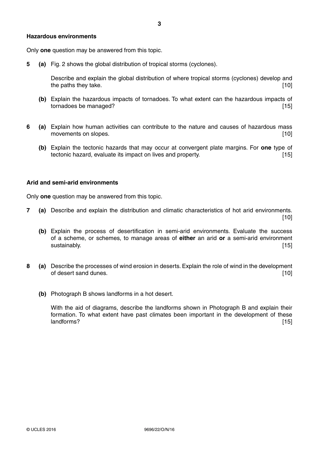 Cambridge A Level Geography 9696 2016 Oct/Nov Paper 2 · Variant 2 question paper, page 3 of 4