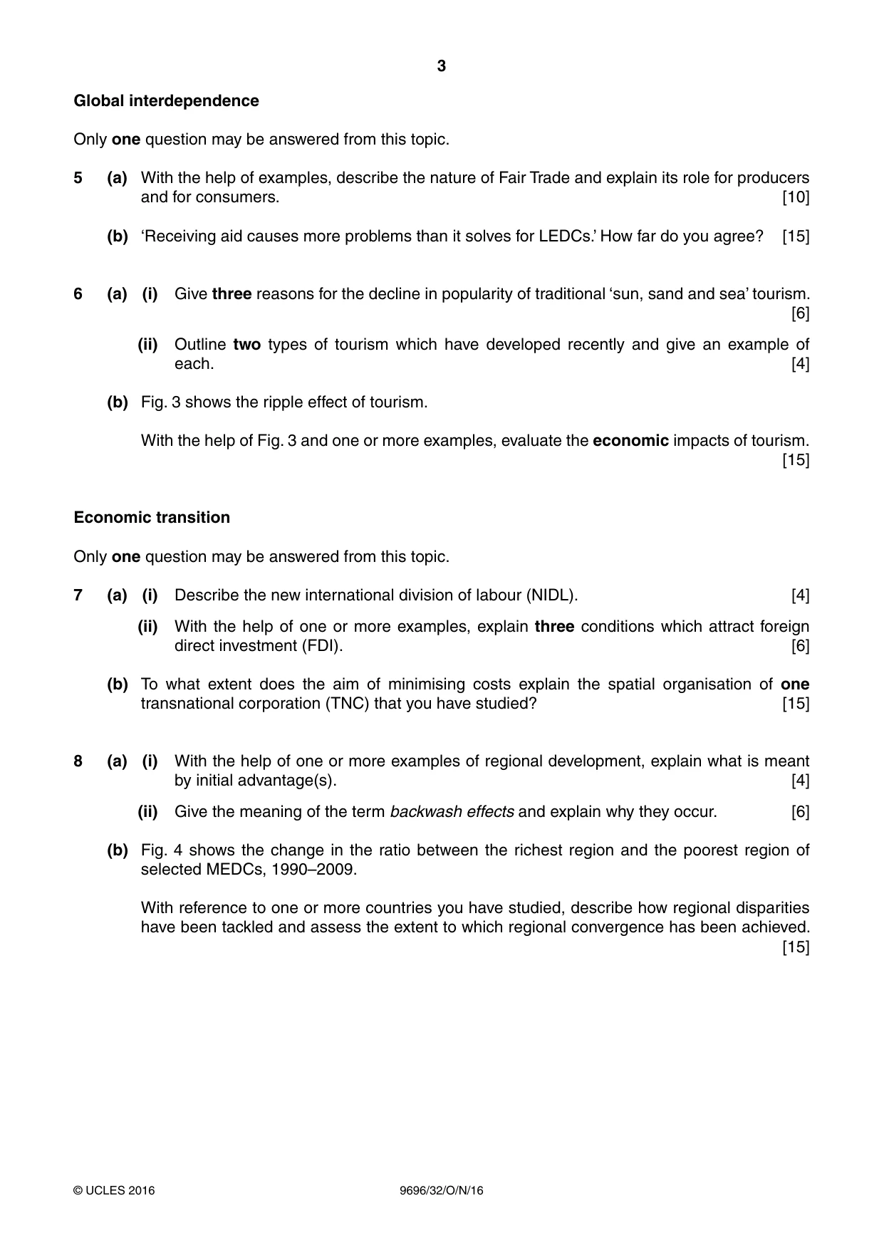 Cambridge A Level Geography 9696 2016 Oct/Nov Paper 3 · Variant 2 question paper, page 3 of 4