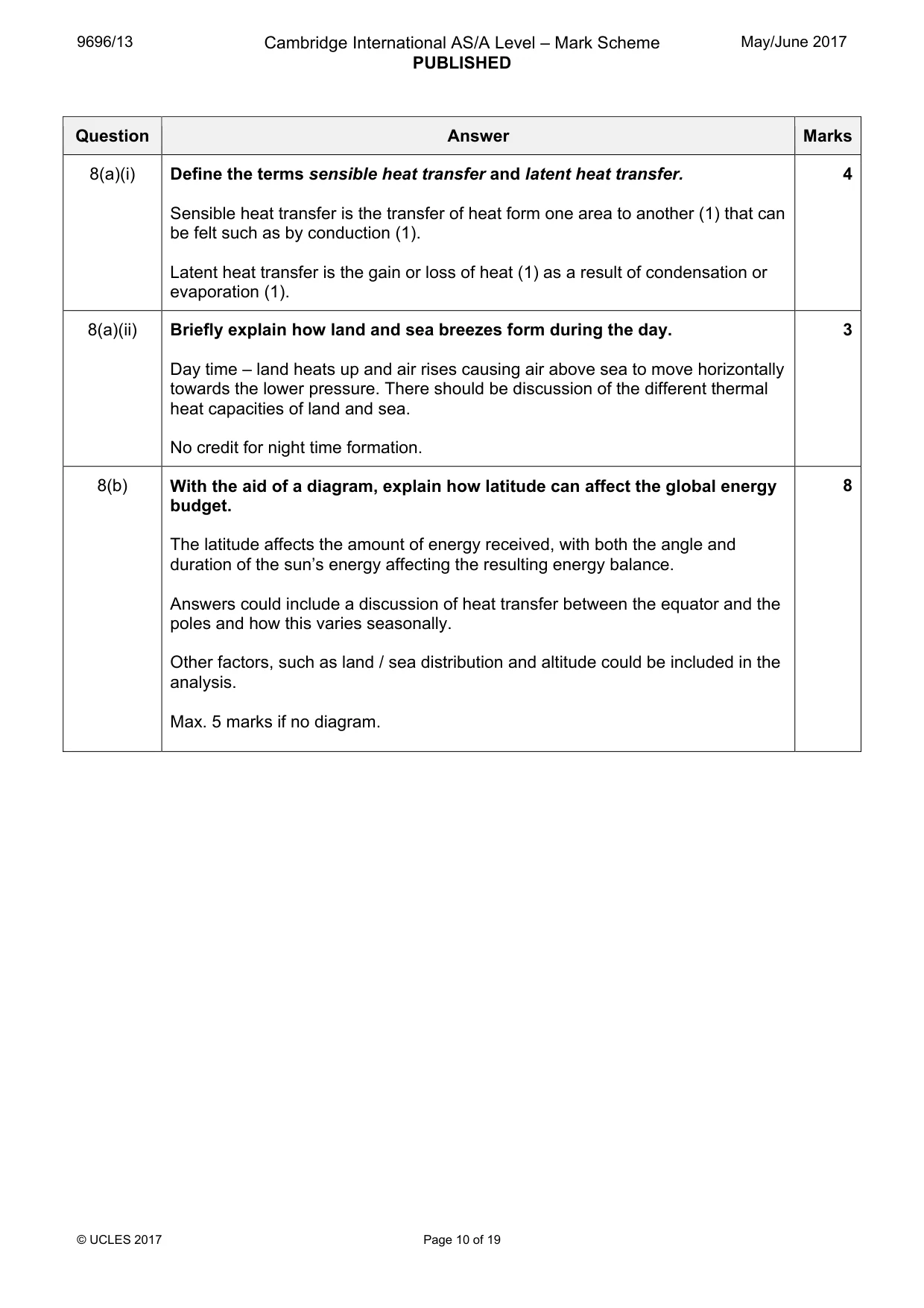 Mark scheme, page 10 of 19