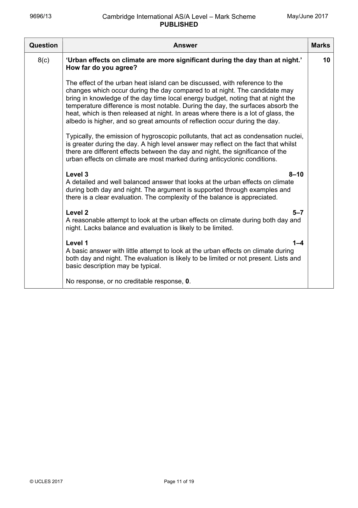 Mark scheme, page 11 of 19