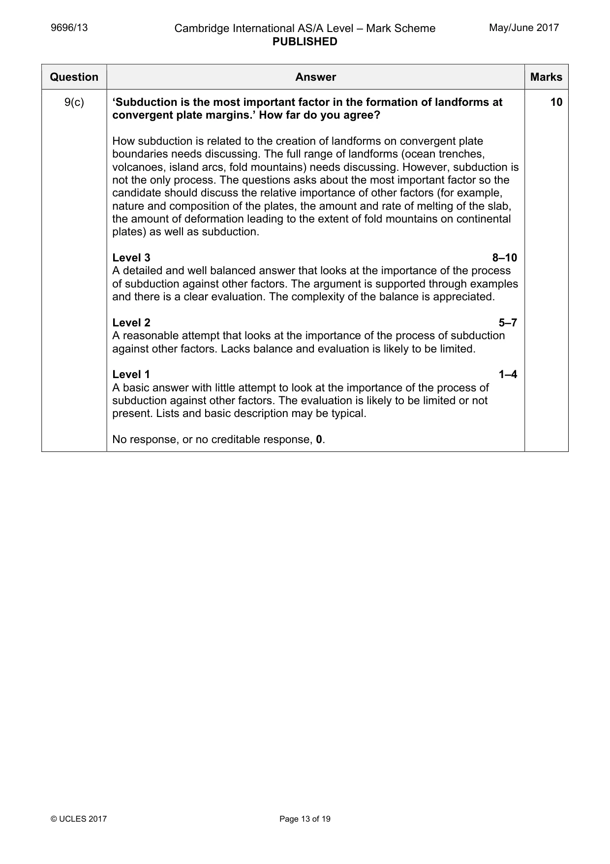 Mark scheme, page 13 of 19