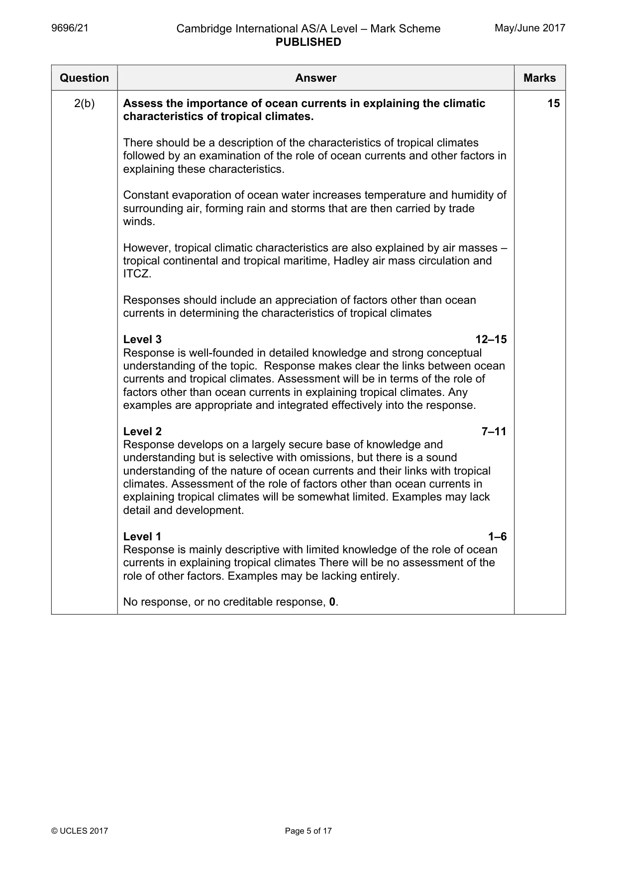 Mark scheme, page 5 of 17
