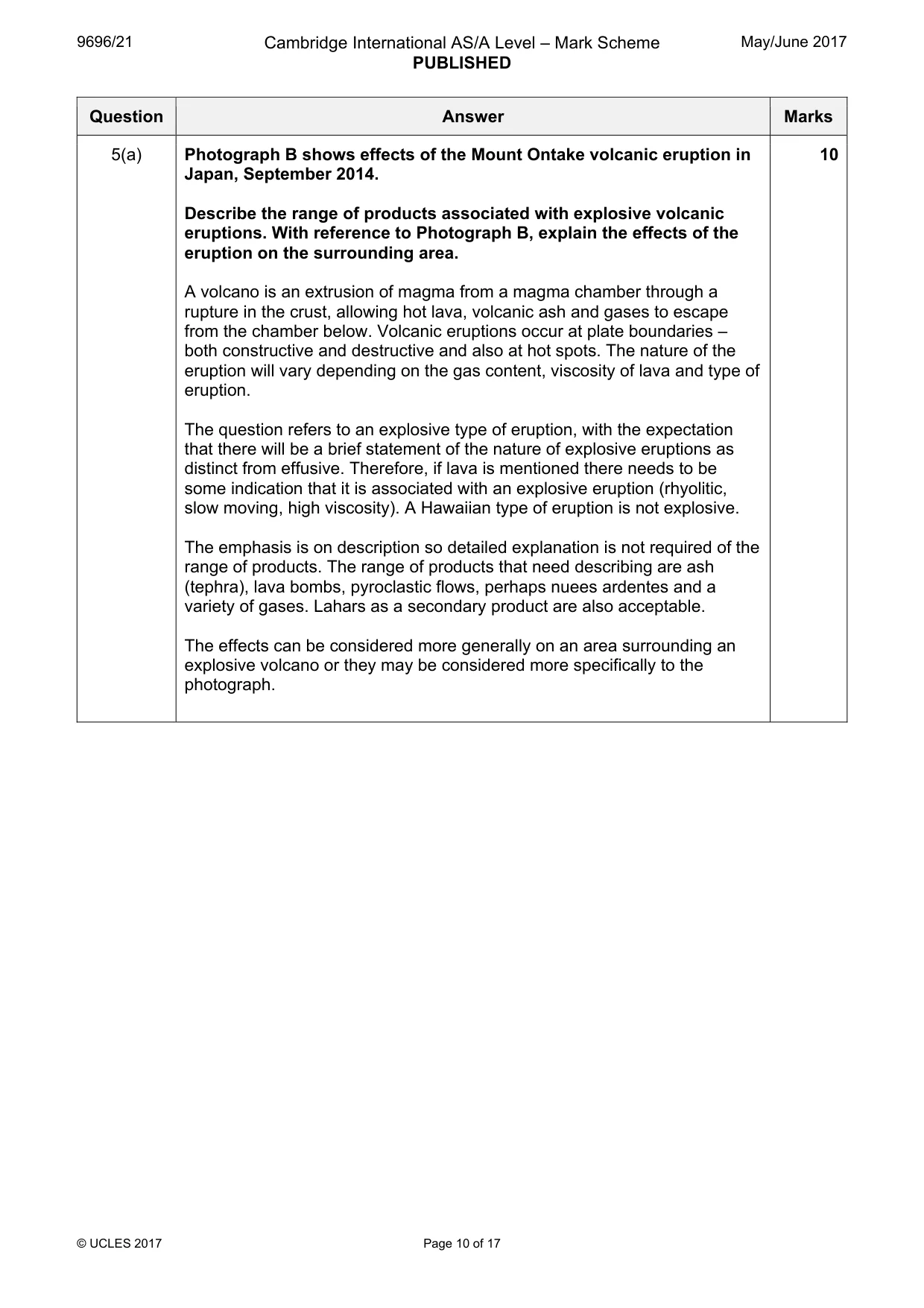 Mark scheme, page 10 of 17