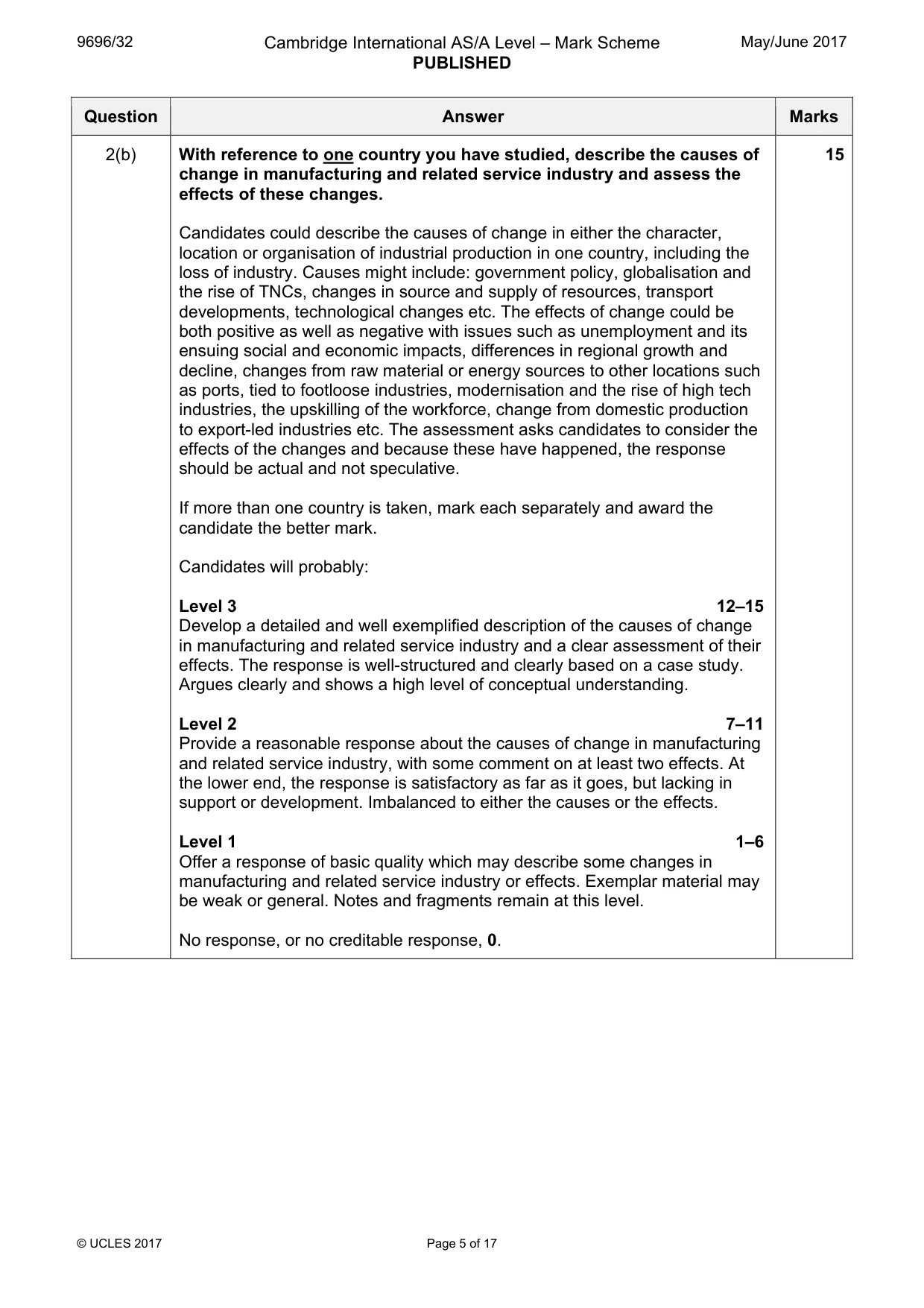 Mark scheme, page 5 of 17