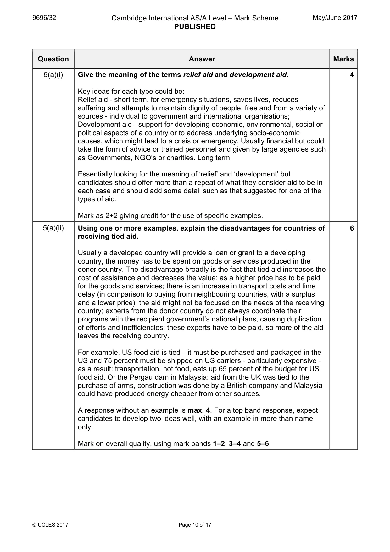 Mark scheme, page 10 of 17