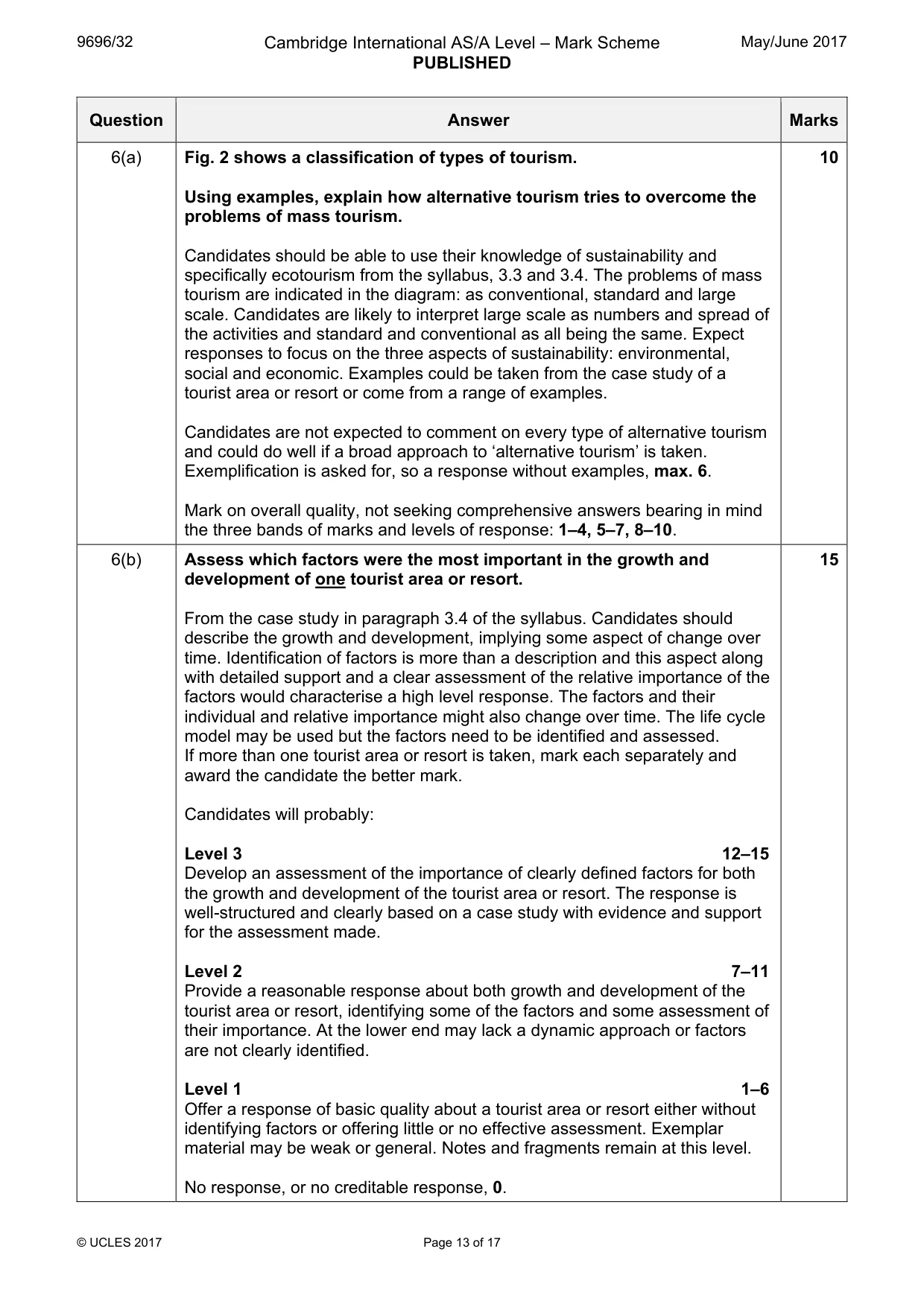 Mark scheme, page 13 of 17