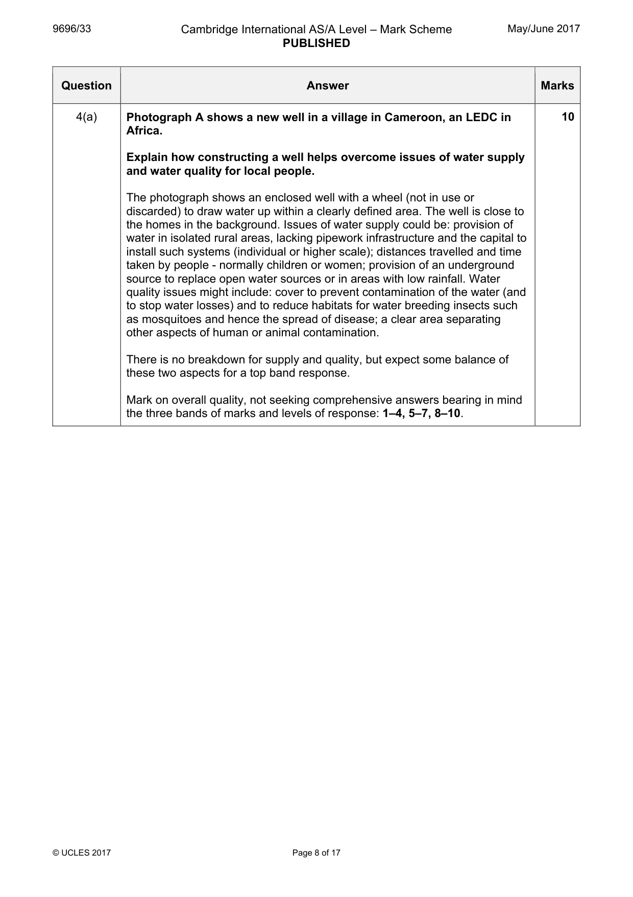 Mark scheme, page 8 of 17