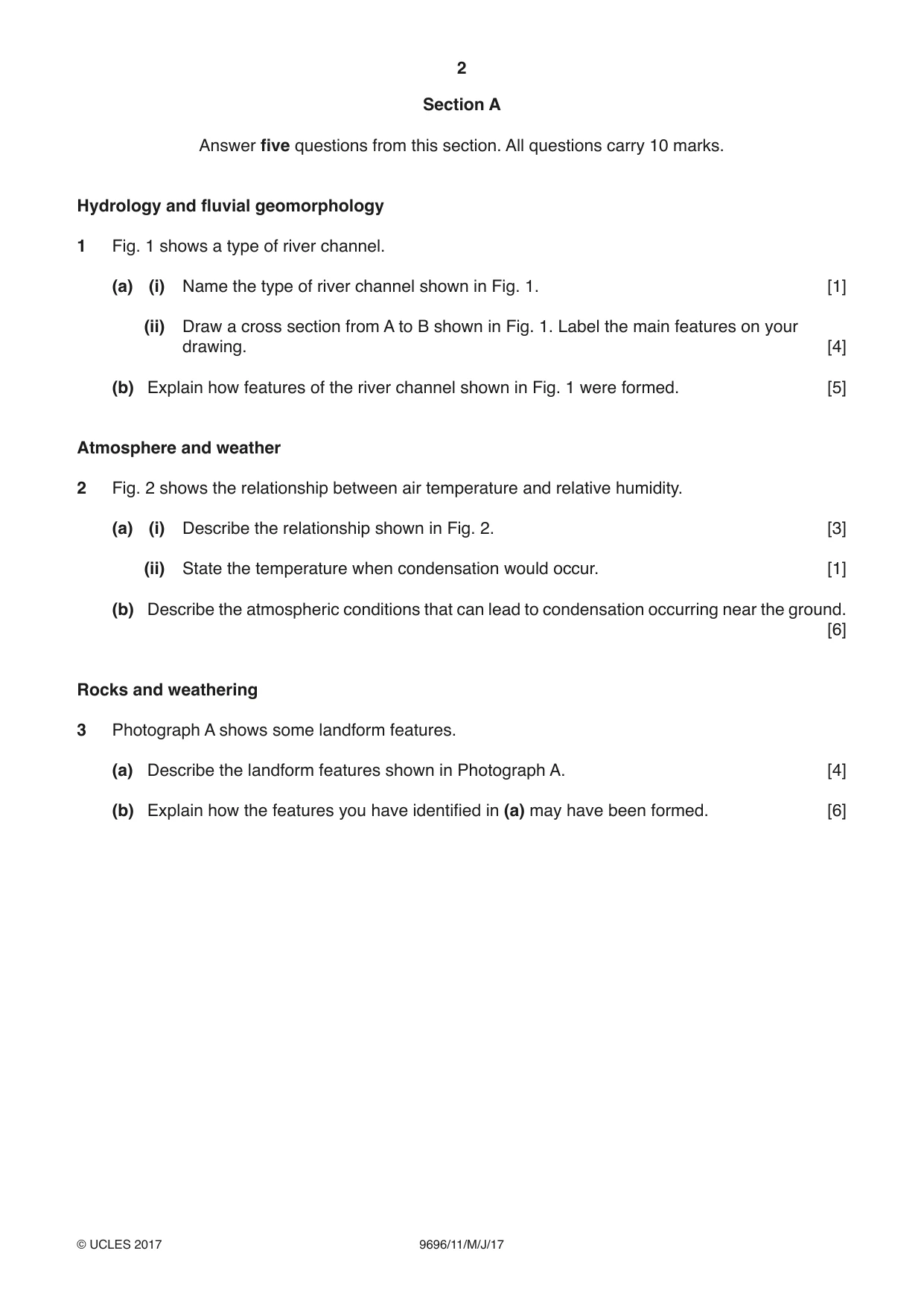 Cambridge A Level Geography 9696 2017 May/June Paper 1 · Variant 1 question paper, page 2 of 8