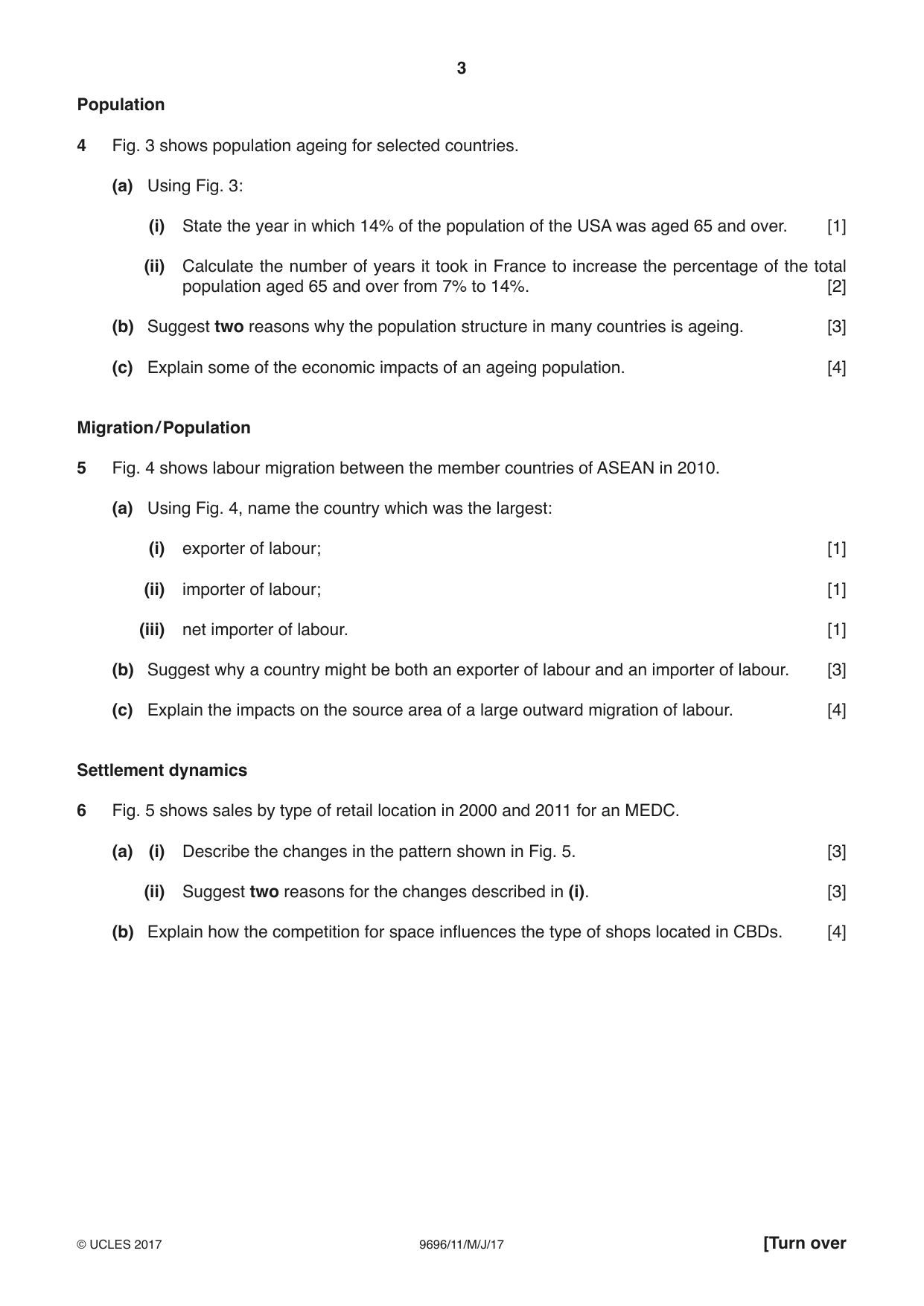 Cambridge A Level Geography 9696 2017 May/June Paper 1 · Variant 1 question paper, page 3 of 8
