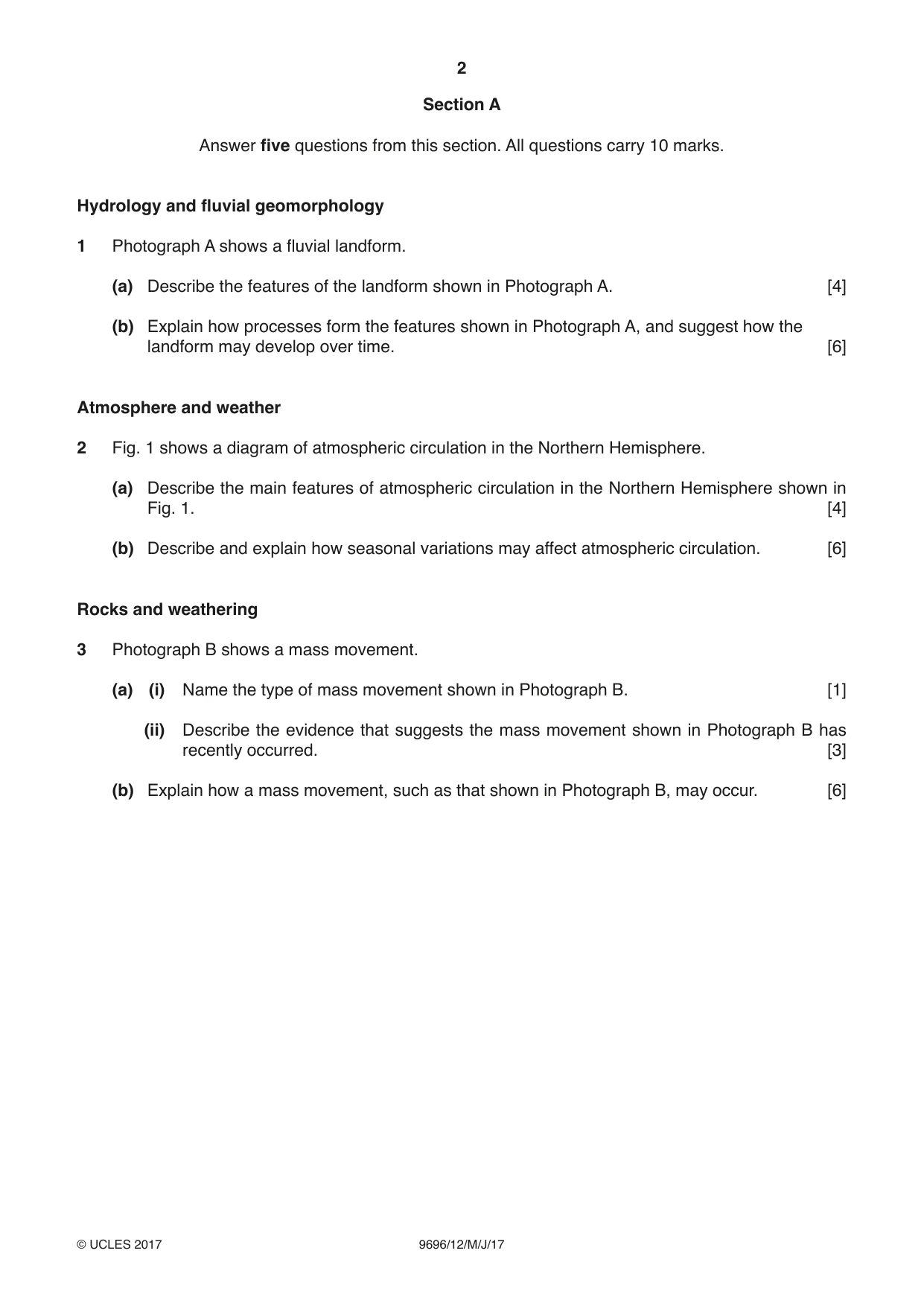 Cambridge A Level Geography 9696 2017 May/June Paper 1 · Variant 2 question paper, page 2 of 8