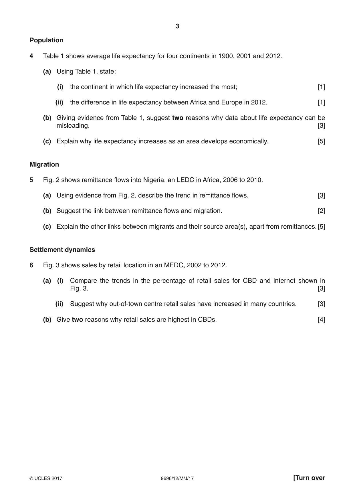 Cambridge A Level Geography 9696 2017 May/June Paper 1 · Variant 2 question paper, page 3 of 8