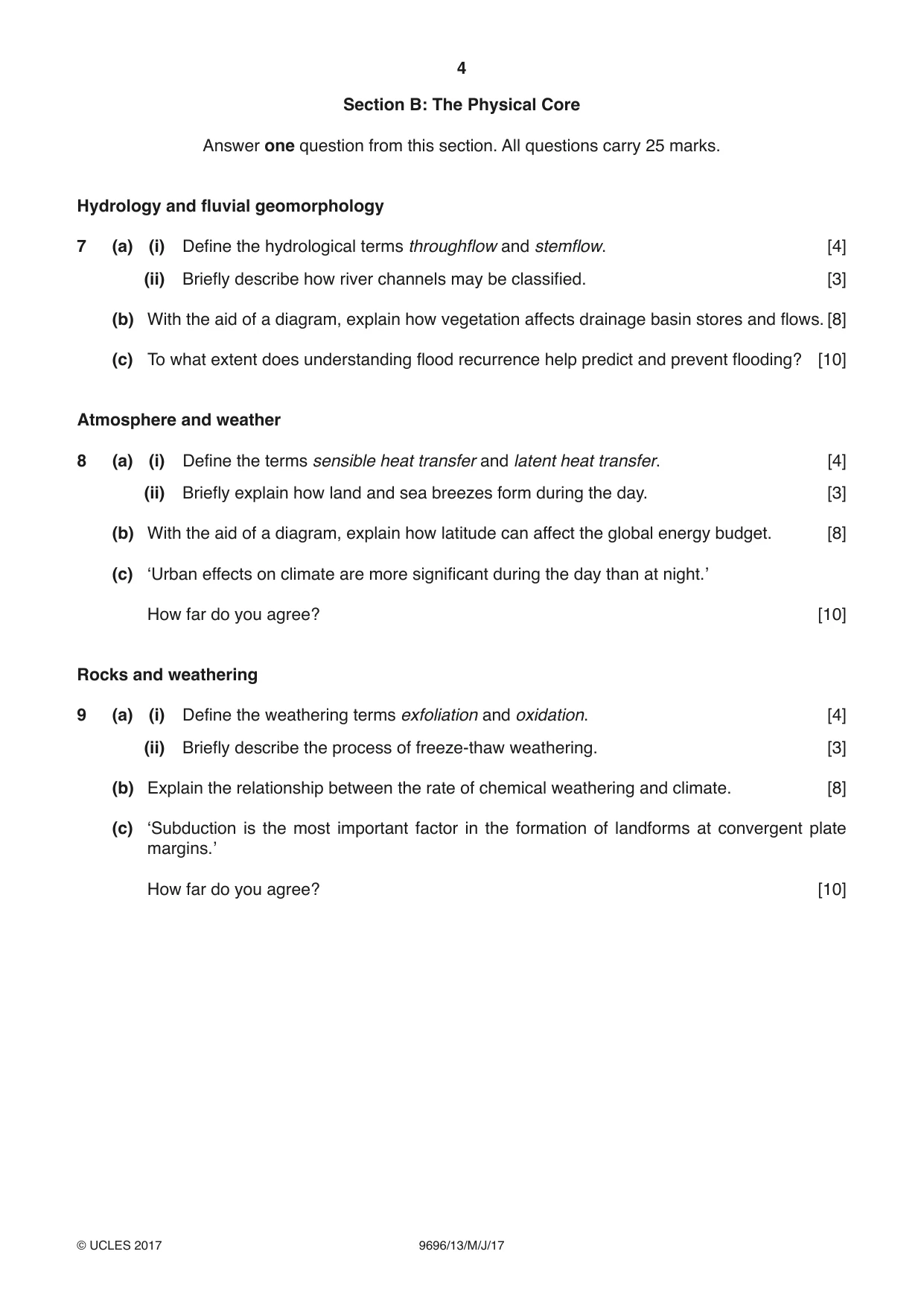 Cambridge A Level Geography 9696 2017 May/June Paper 1 · Variant 3 question paper, page 4 of 8