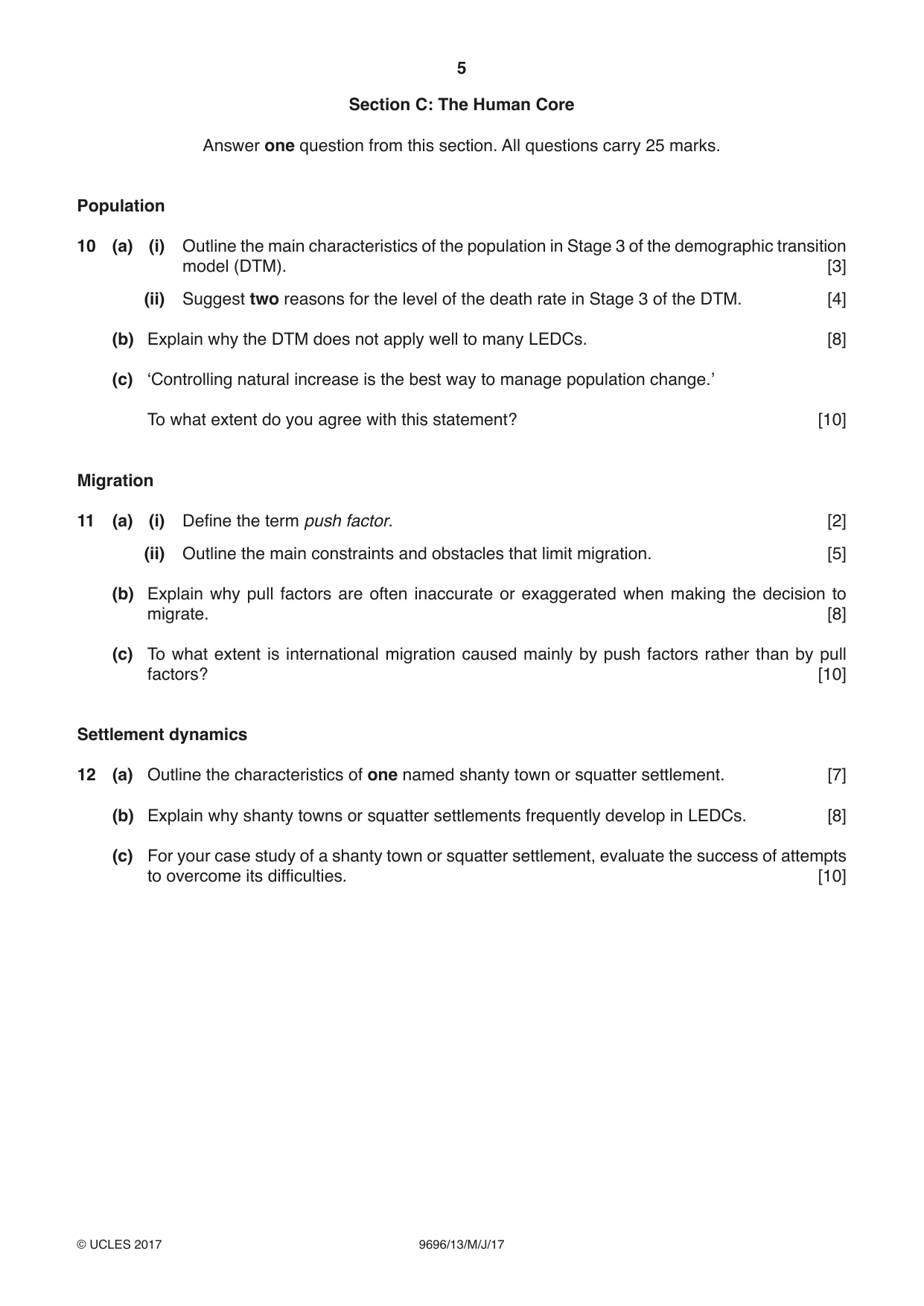 Cambridge A Level Geography 9696 2017 May/June Paper 1 · Variant 3 question paper, page 5 of 8