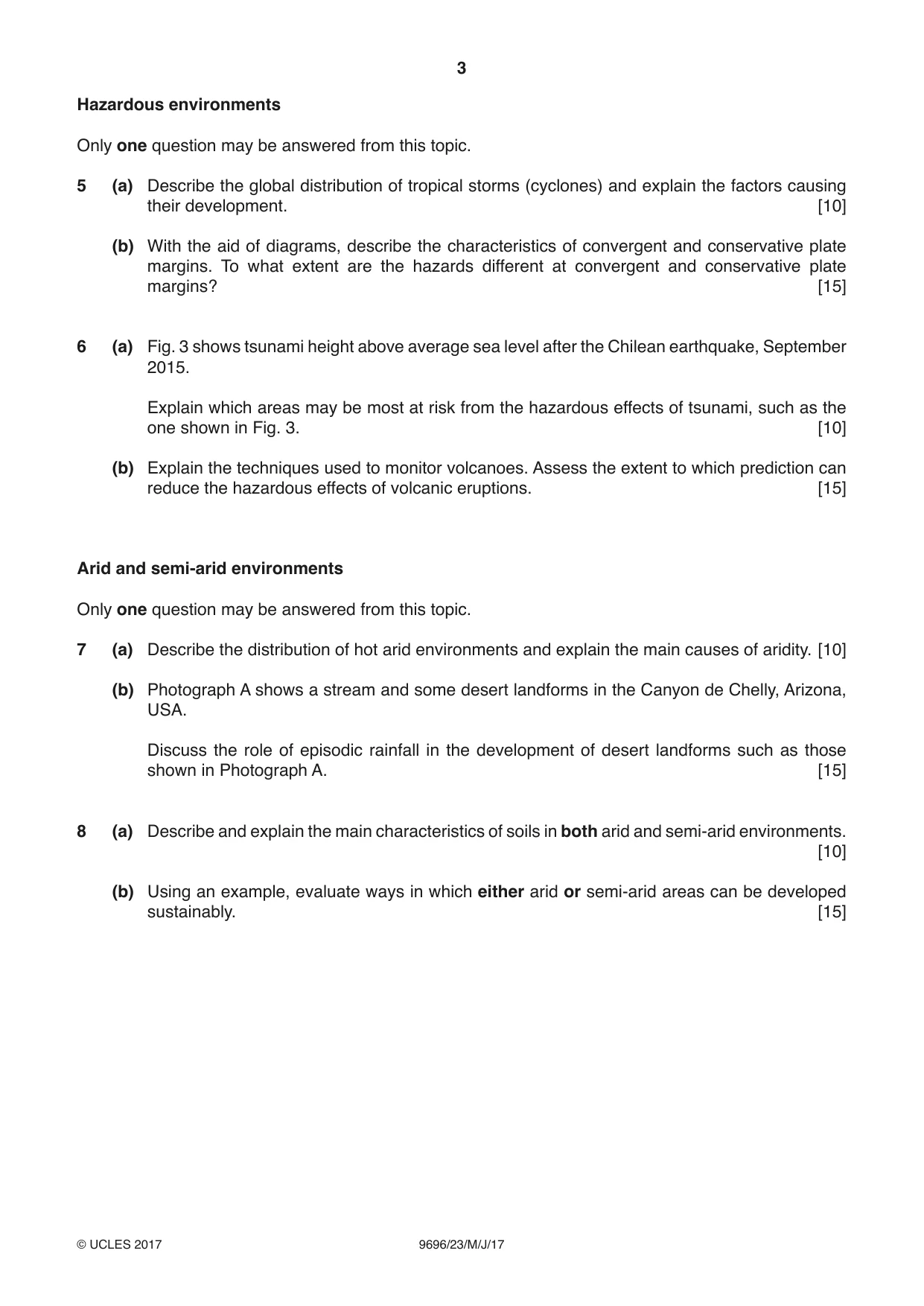 Cambridge A Level Geography 9696 2017 May/June Paper 2 · Variant 3 question paper, page 3 of 4