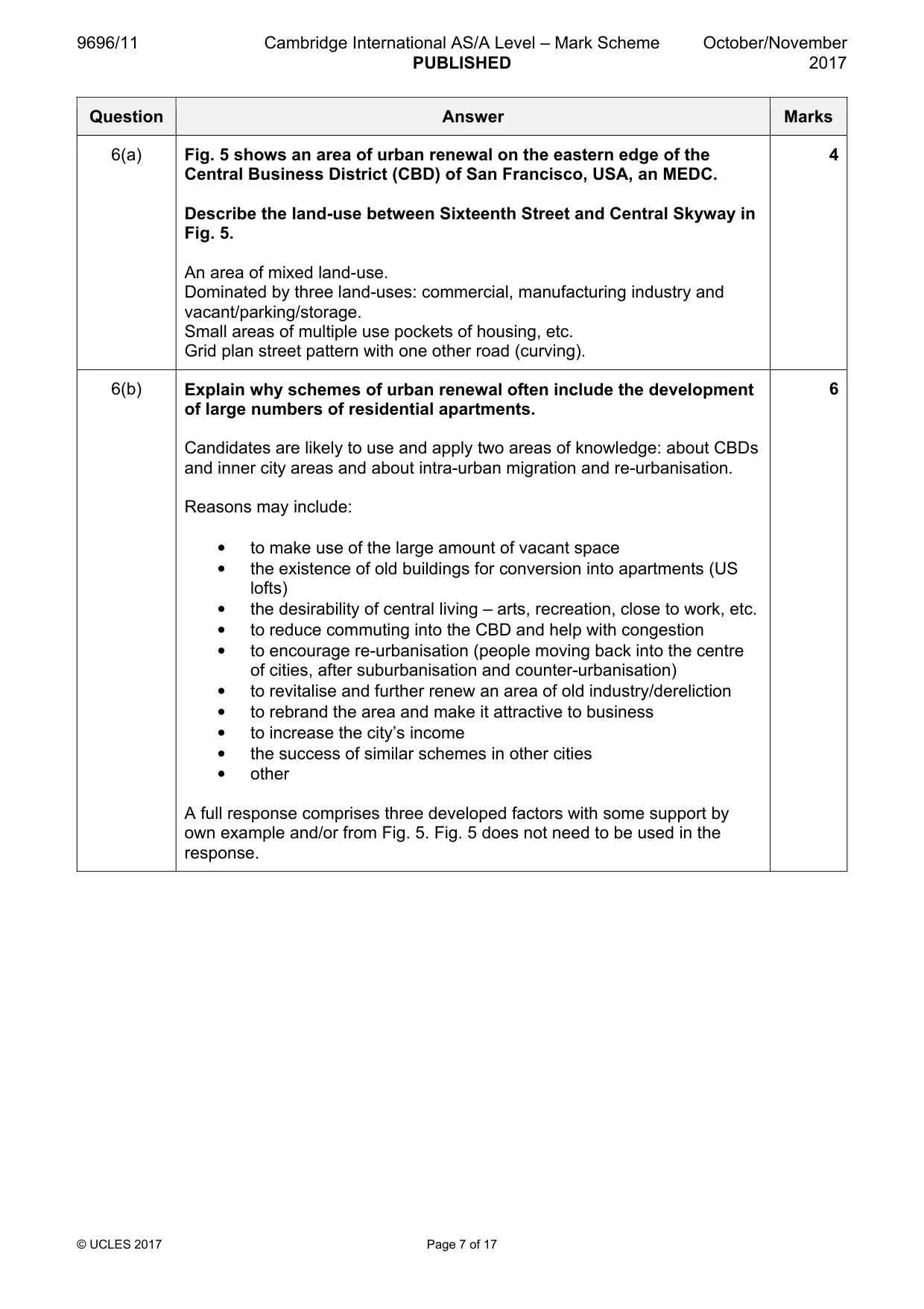 Mark scheme, page 7 of 17