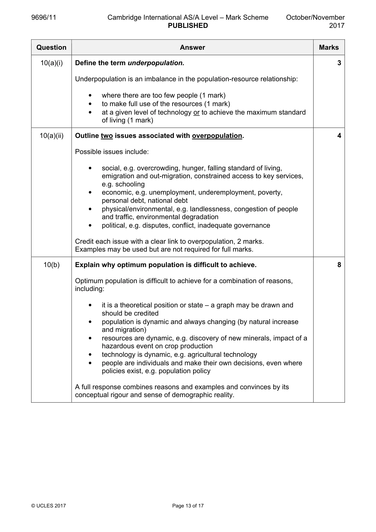 Mark scheme, page 13 of 17