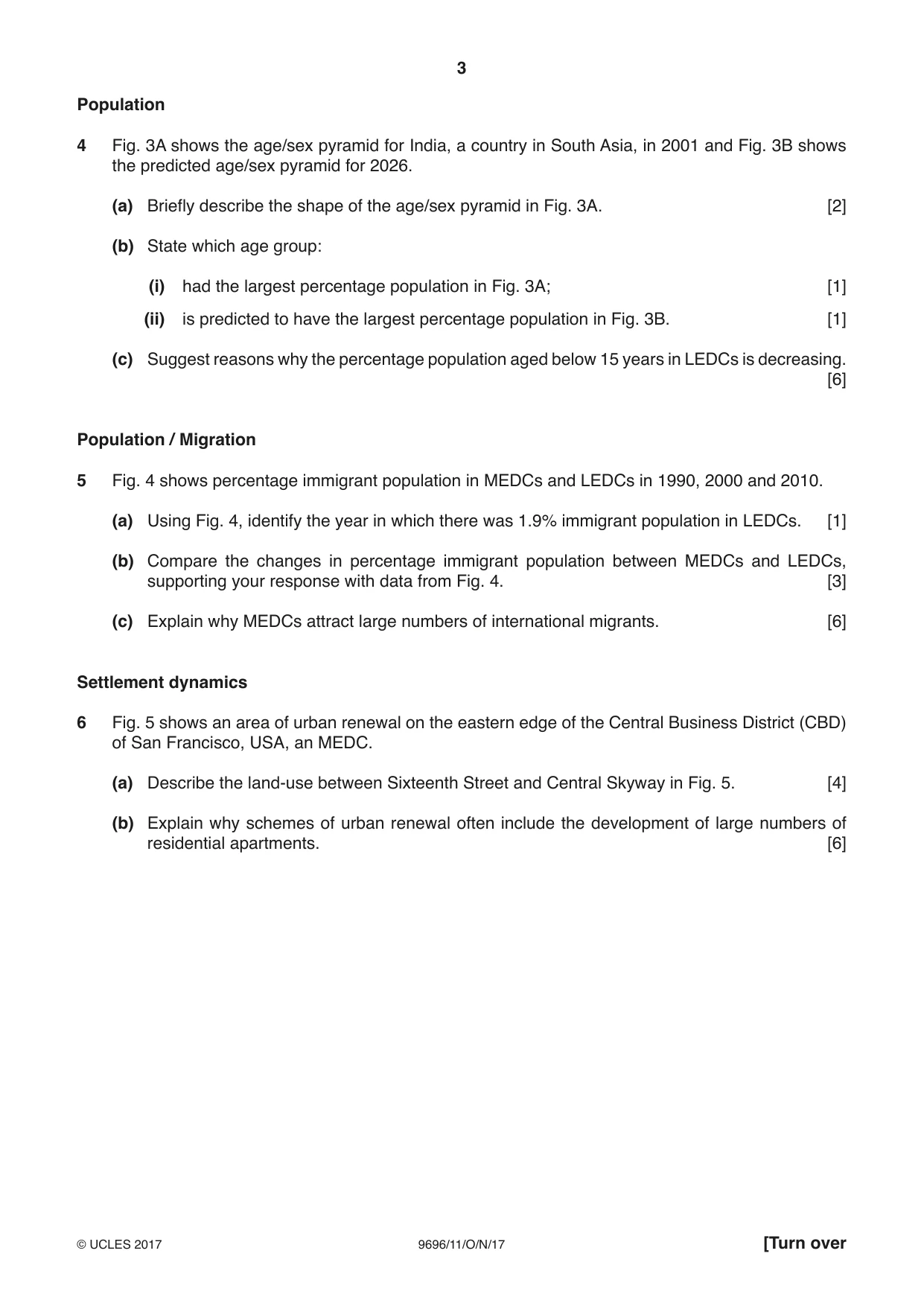 Cambridge A Level Geography 9696 2017 Oct/Nov Paper 1 · Variant 1 question paper, page 3 of 8