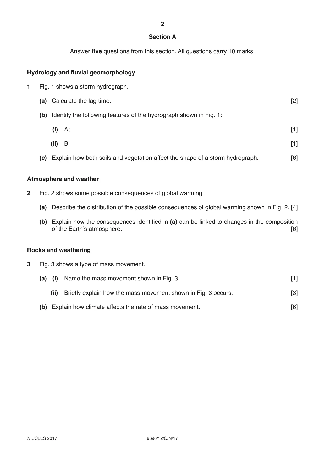 Cambridge A Level Geography 9696 2017 Oct/Nov Paper 1 · Variant 2 question paper, page 2 of 8