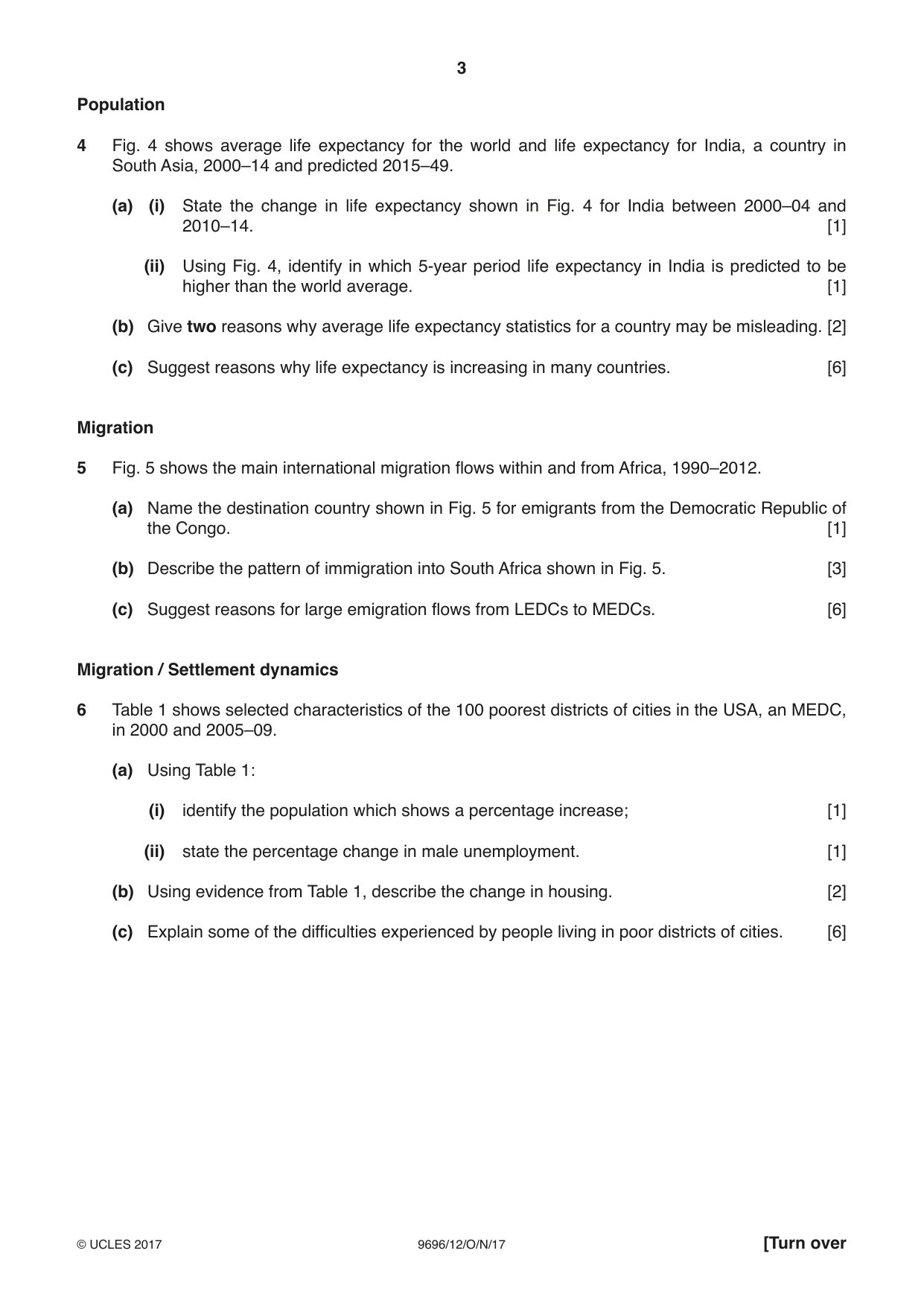 Cambridge A Level Geography 9696 2017 Oct/Nov Paper 1 · Variant 2 question paper, page 3 of 8