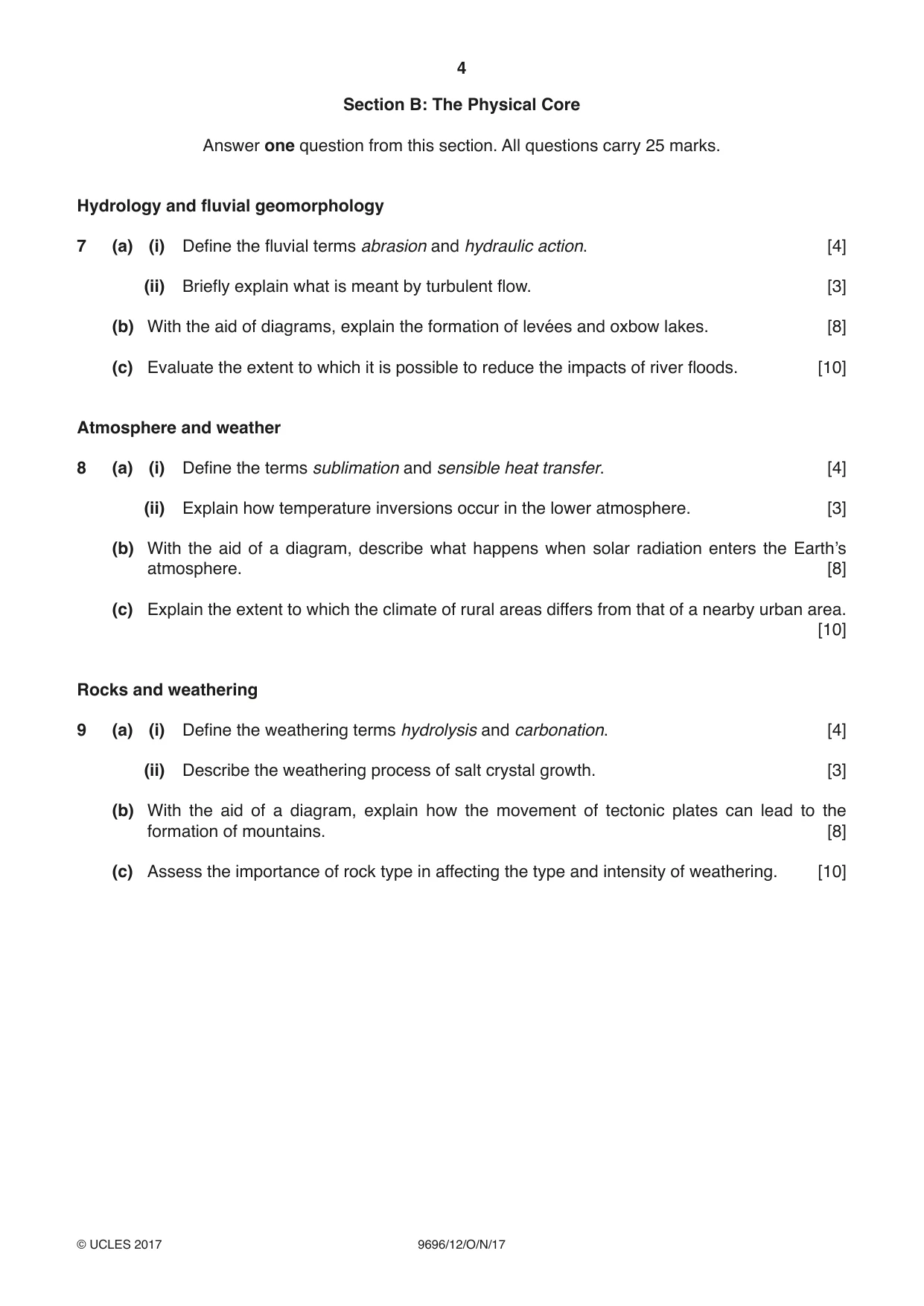 Cambridge A Level Geography 9696 2017 Oct/Nov Paper 1 · Variant 2 question paper, page 4 of 8