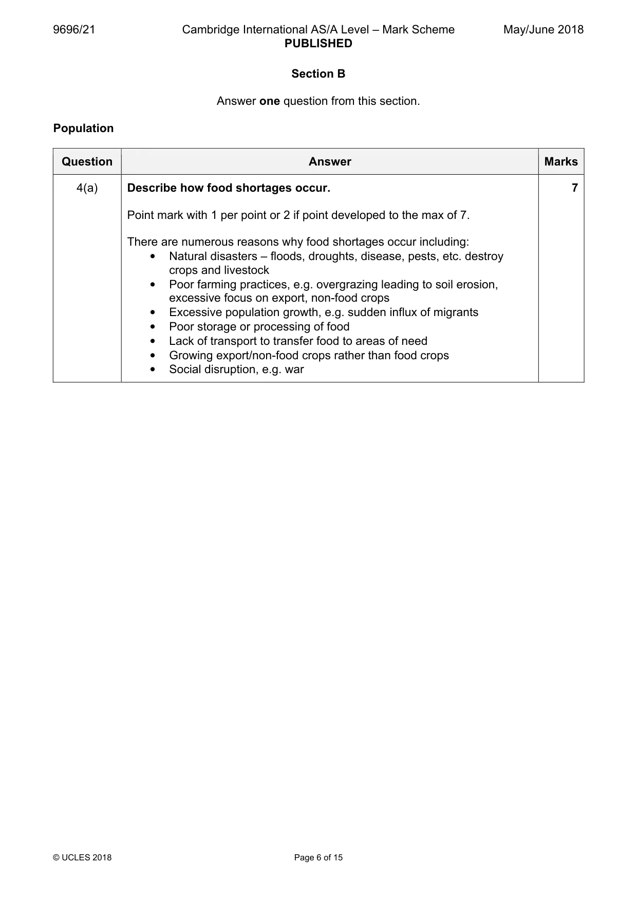 Mark scheme, page 6 of 15