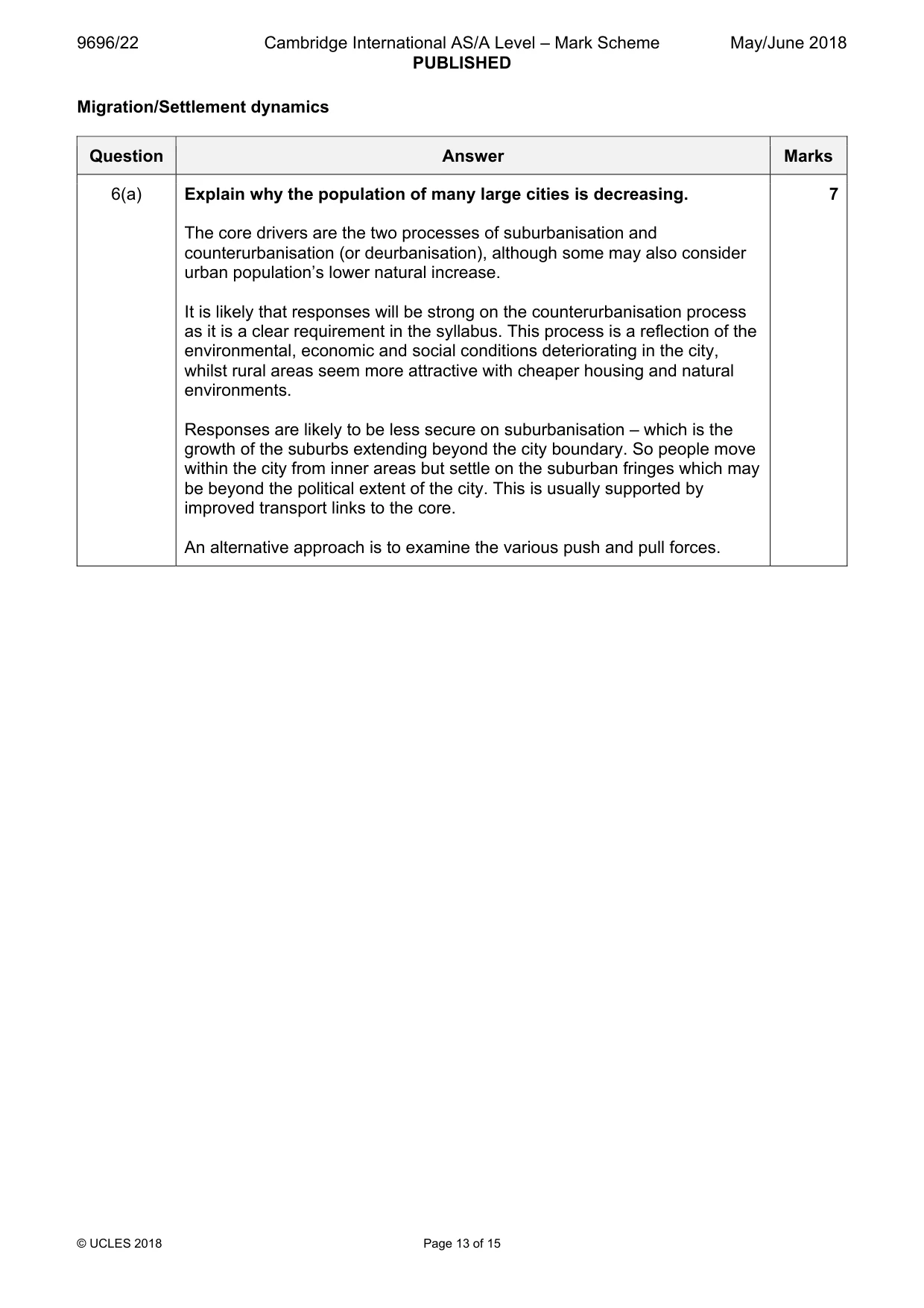 Mark scheme, page 13 of 15