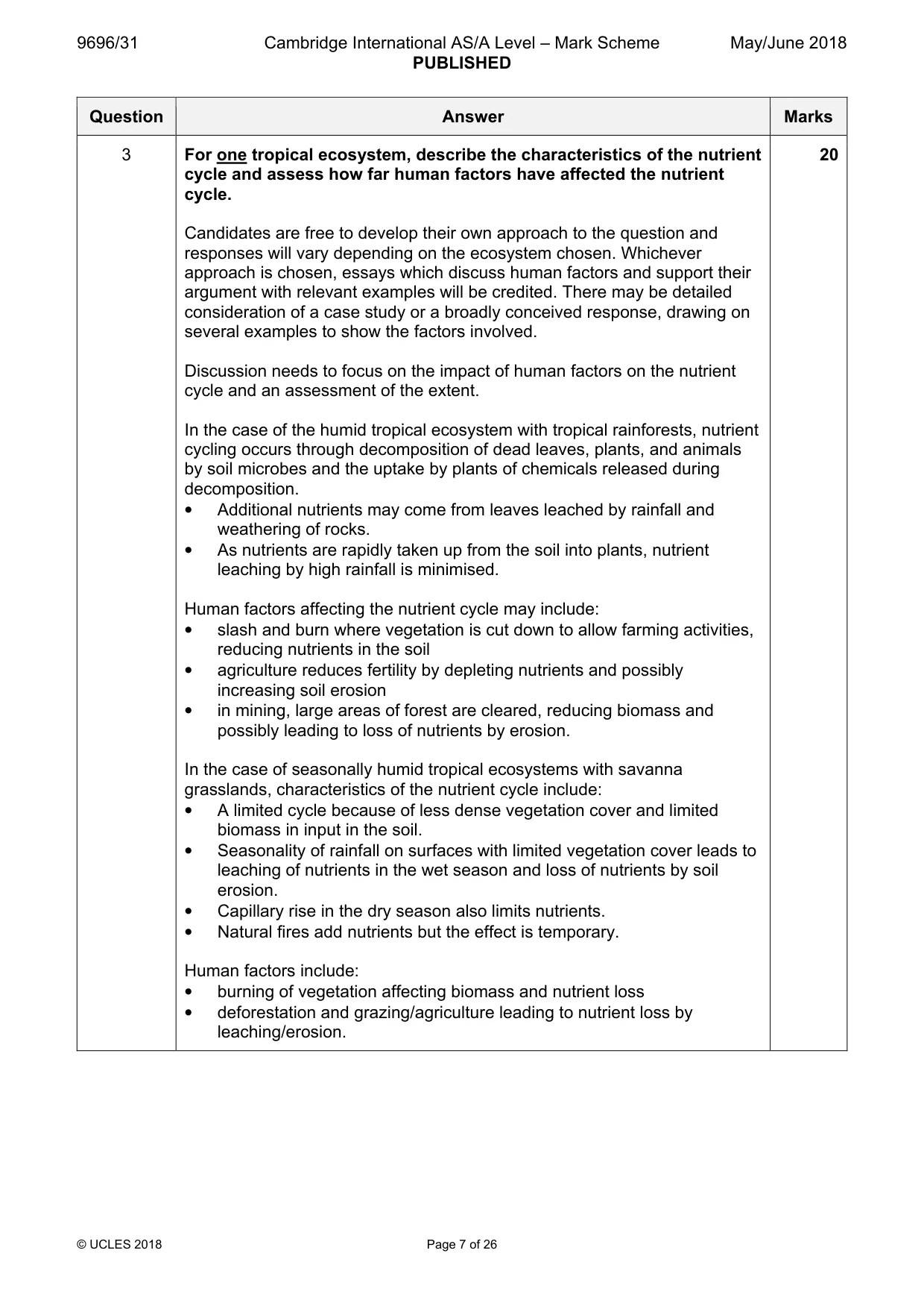 Mark scheme, page 7 of 26