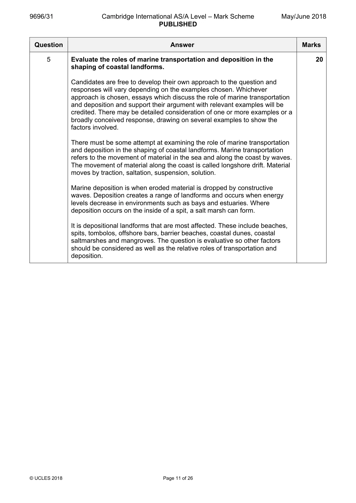 Mark scheme, page 11 of 26