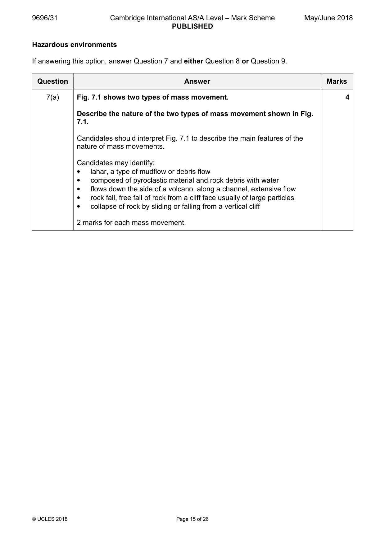 Mark scheme, page 15 of 26