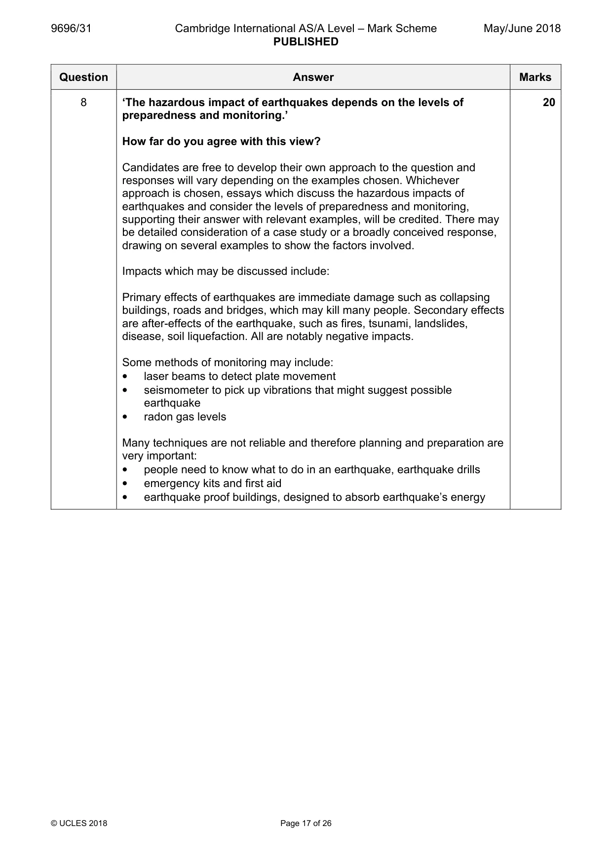 Mark scheme, page 17 of 26