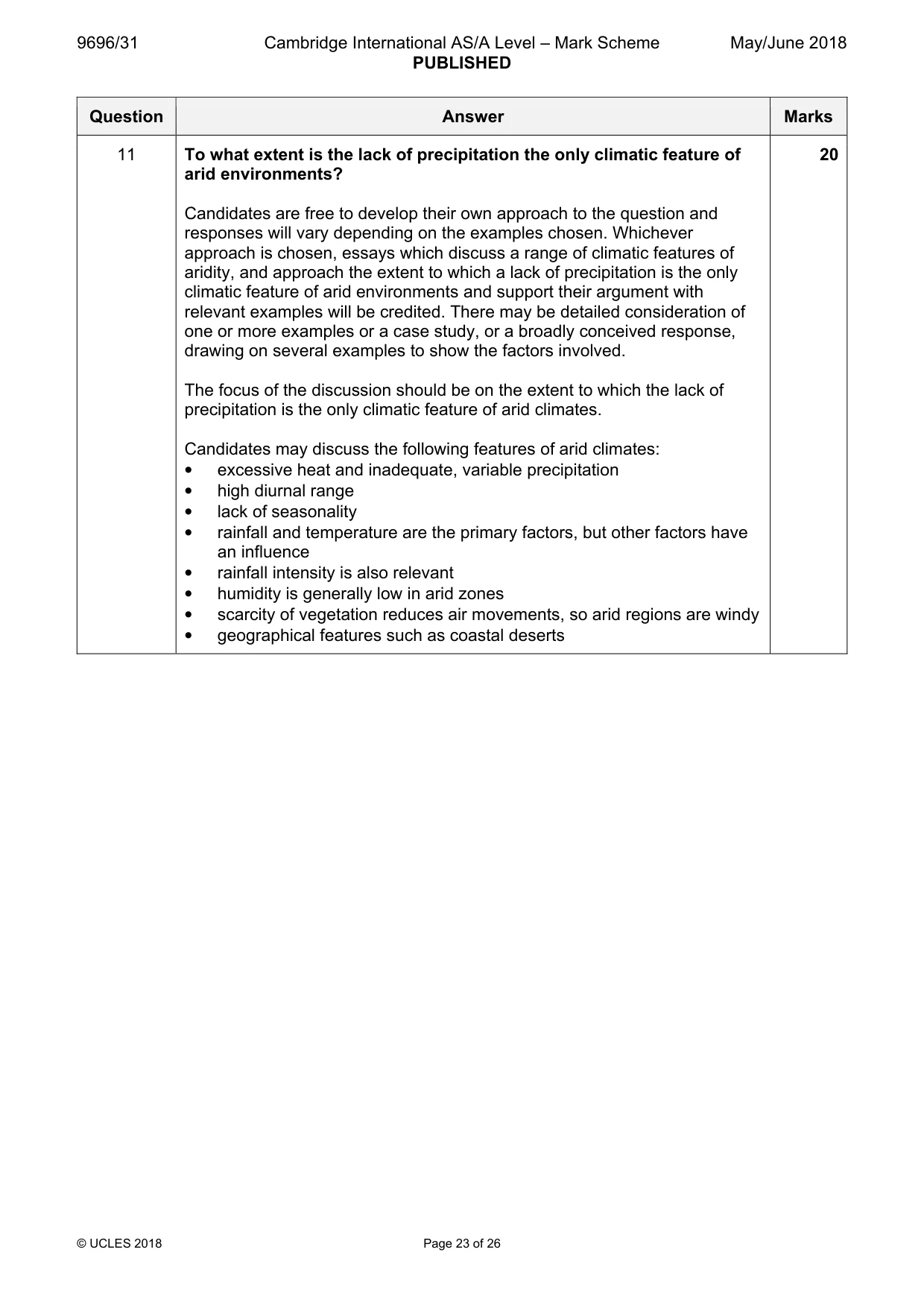 Mark scheme, page 23 of 26