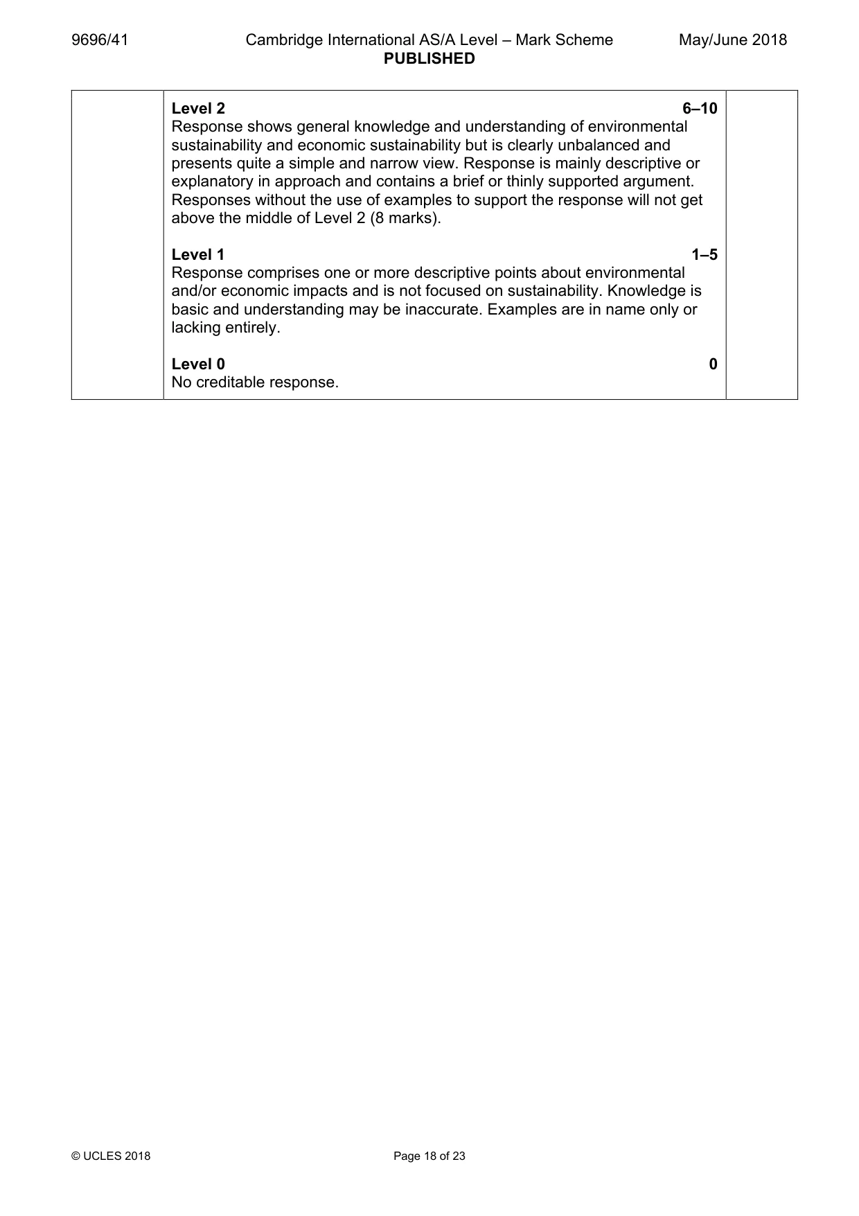 Mark scheme, page 18 of 23