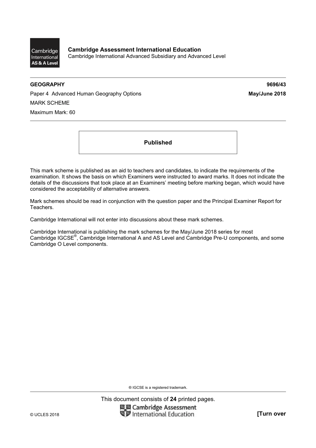 Mark scheme, page 1 of 24