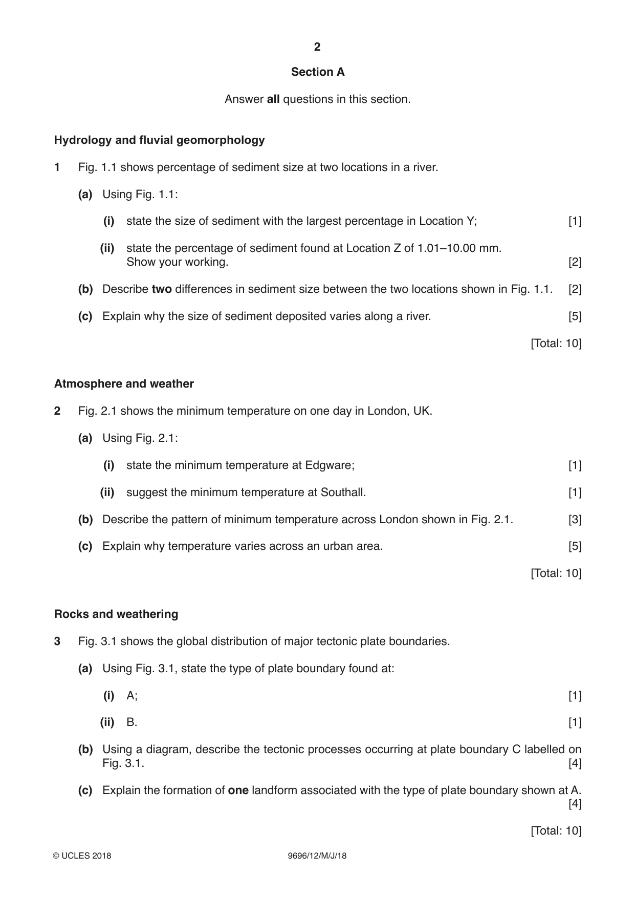 Cambridge A Level Geography 9696 2018 May/June Paper 1 · Variant 2 question paper, page 2 of 4