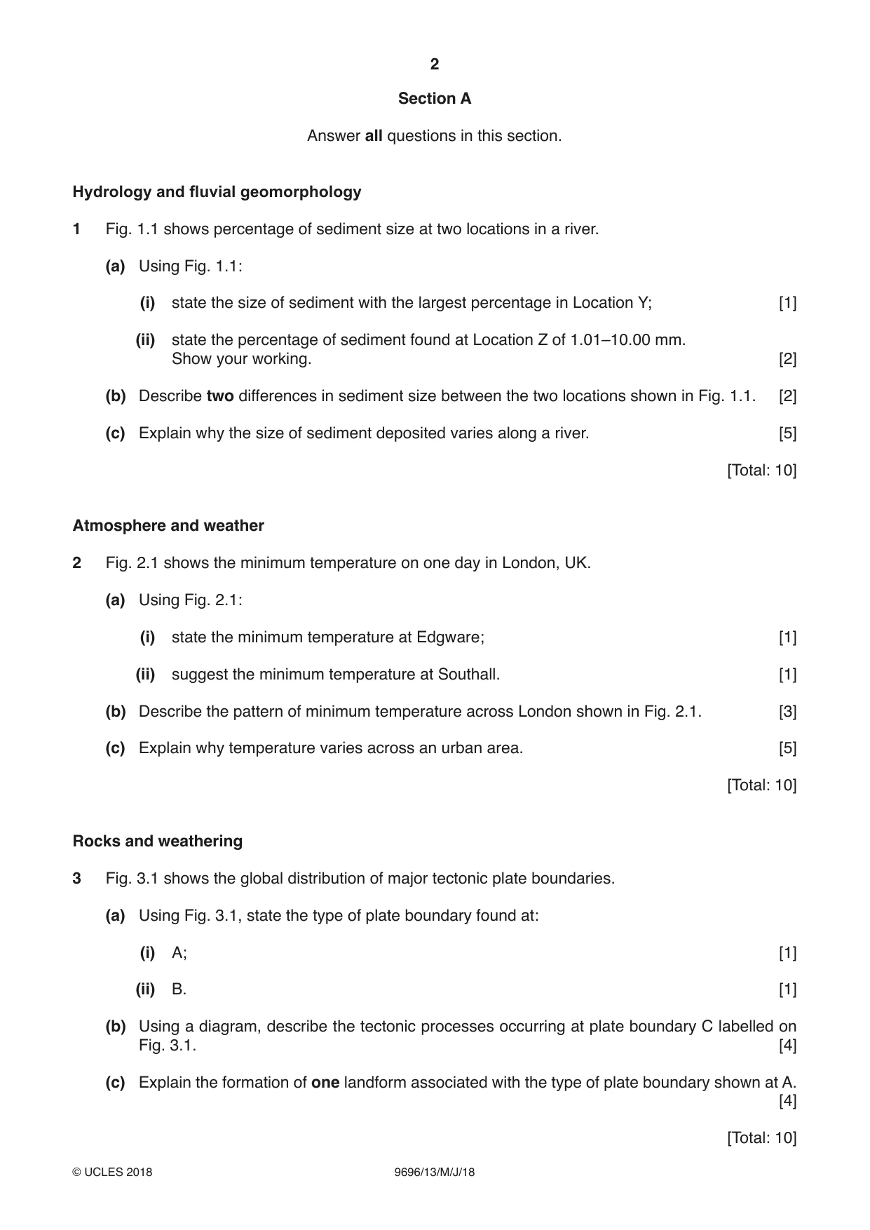 Cambridge A Level Geography 9696 2018 May/June Paper 1 · Variant 3 question paper, page 2 of 4